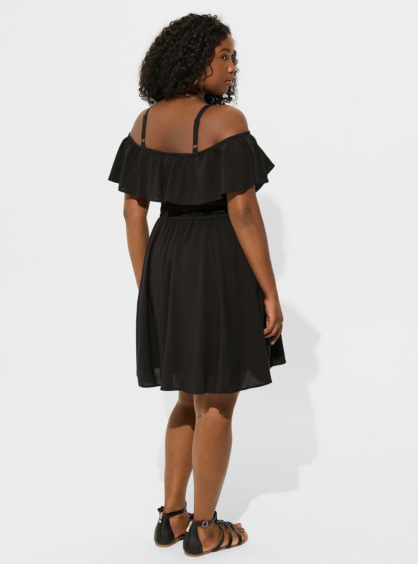 Mini Washable Challis Off Shoulder Skater Dress