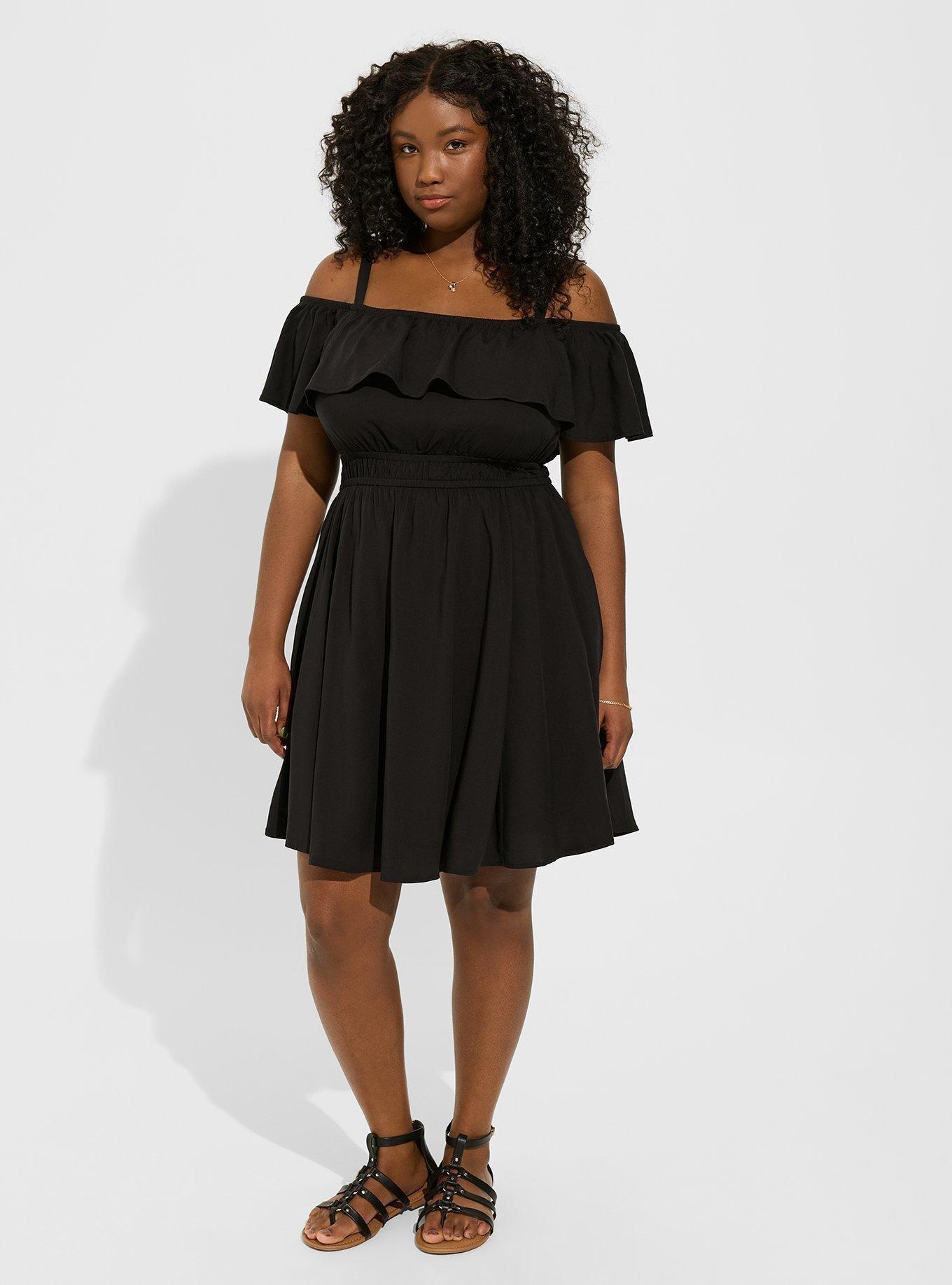 Mini Washable Challis Off Shoulder Skater Dress