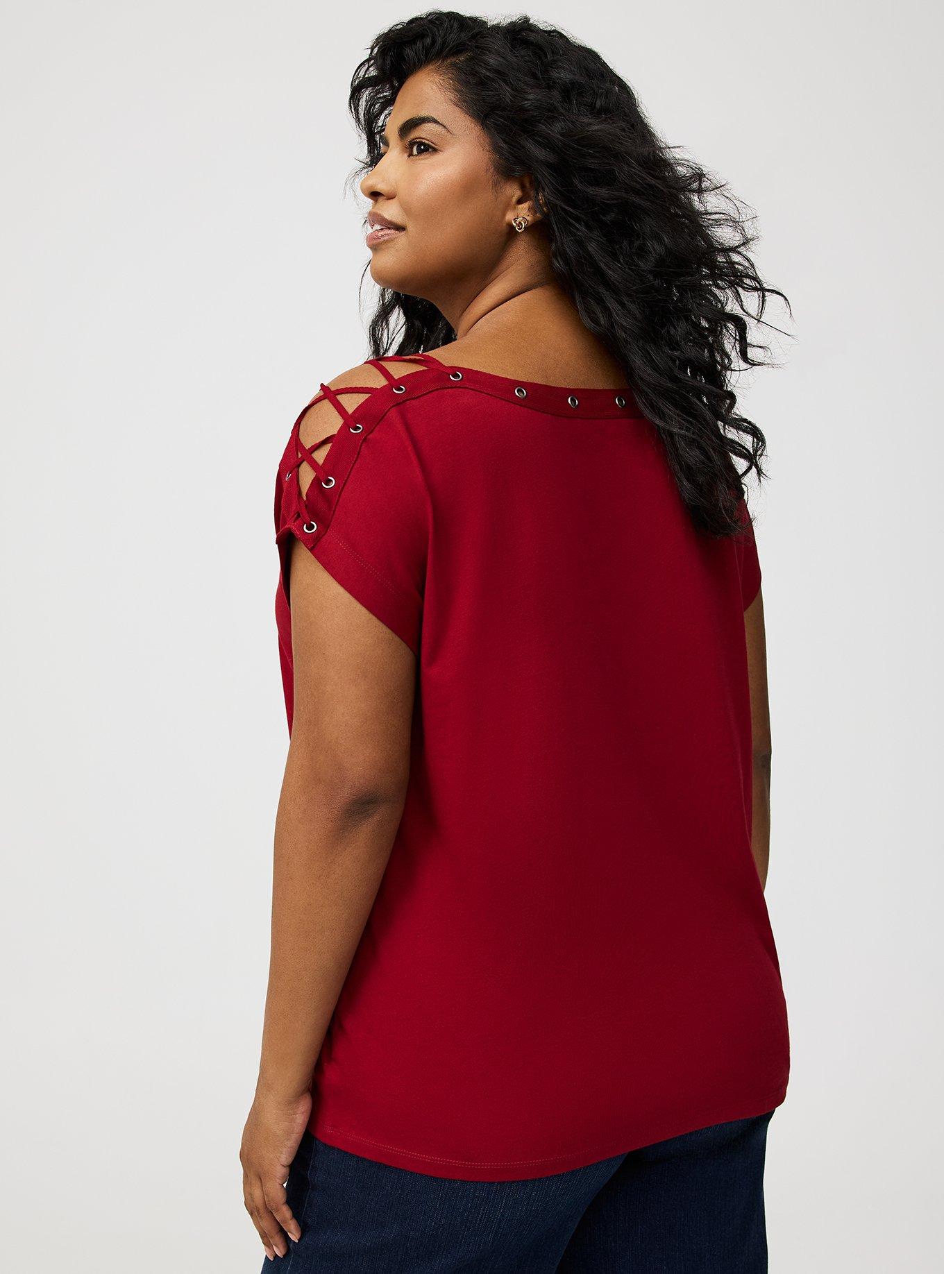 Heritage Jersey Lace-Up Dolman Top