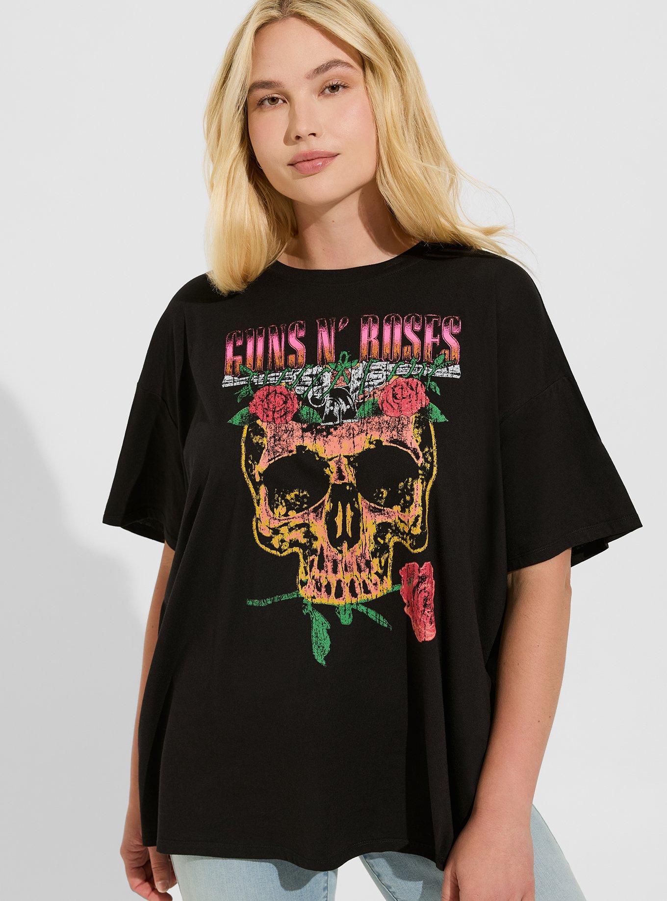 Guns N Roses Skull Oversize Fit Cotton Crew Tee