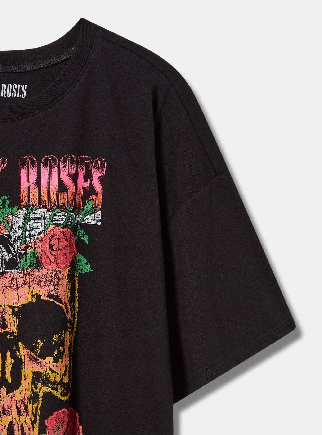 Guns N Roses Skull Oversize Fit Cotton Crew Tee