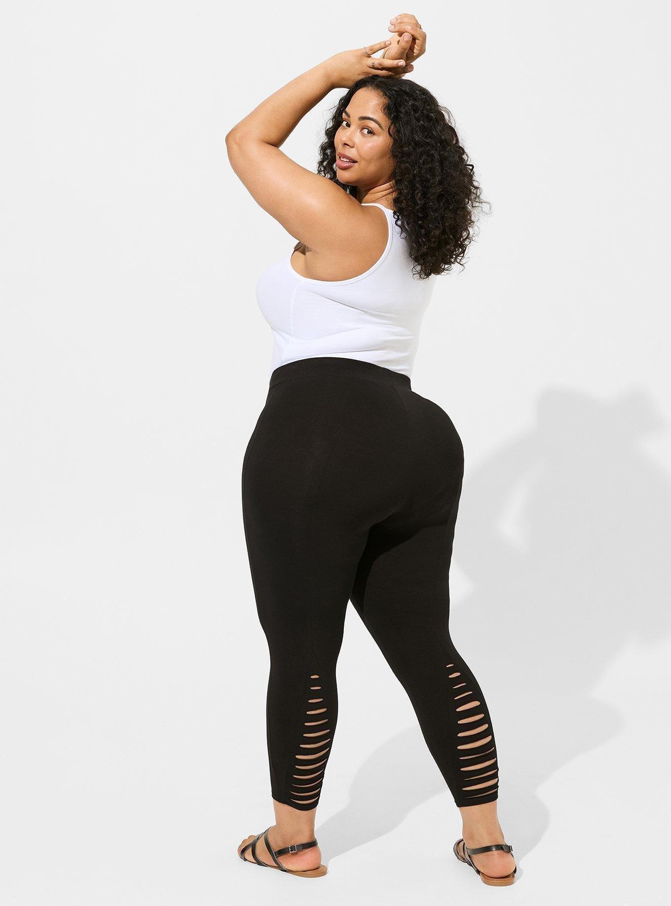 Crop Signature Waist Destroyed Back Leg Legging