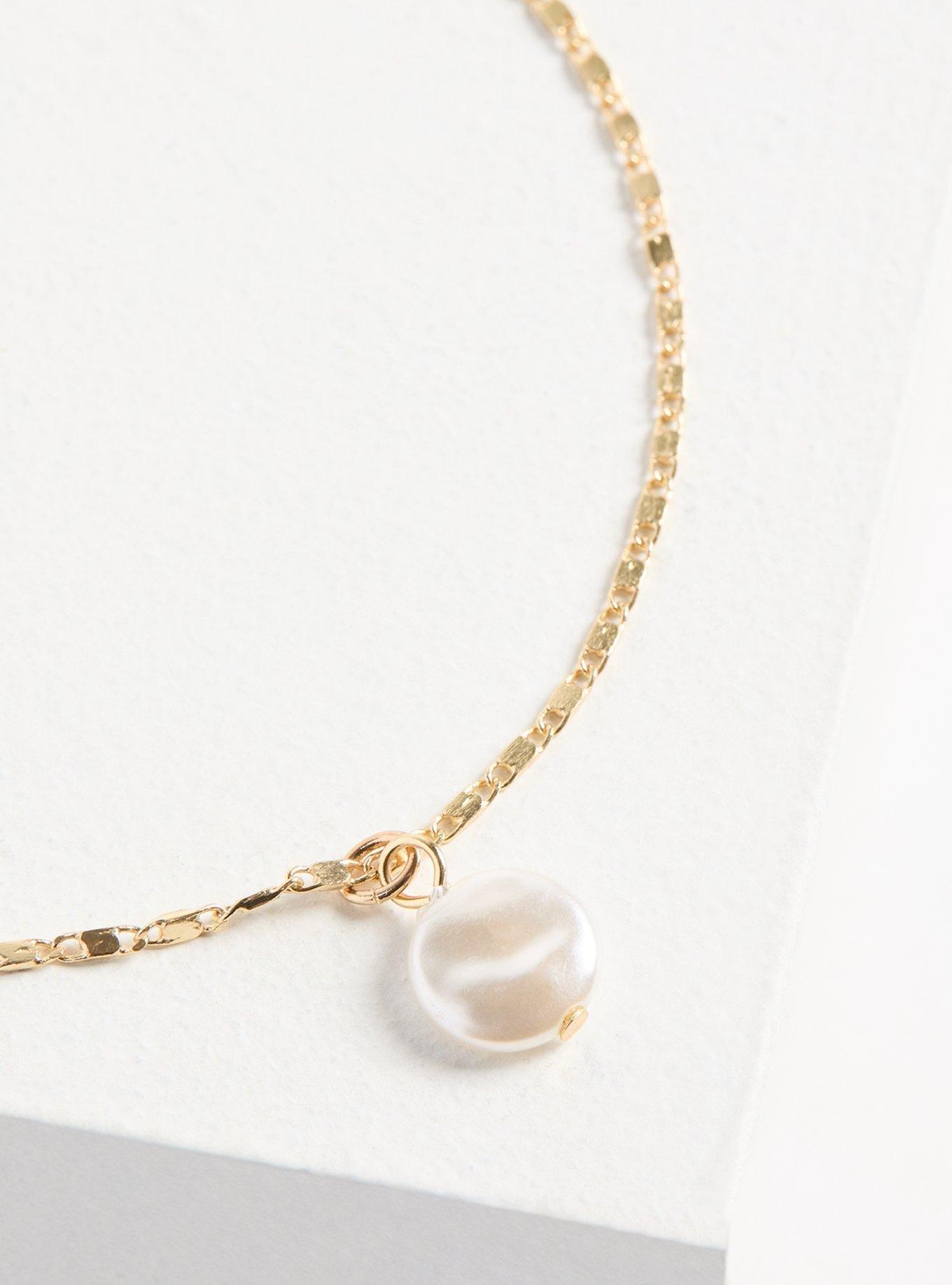 Pearl And Disc Anklet Set