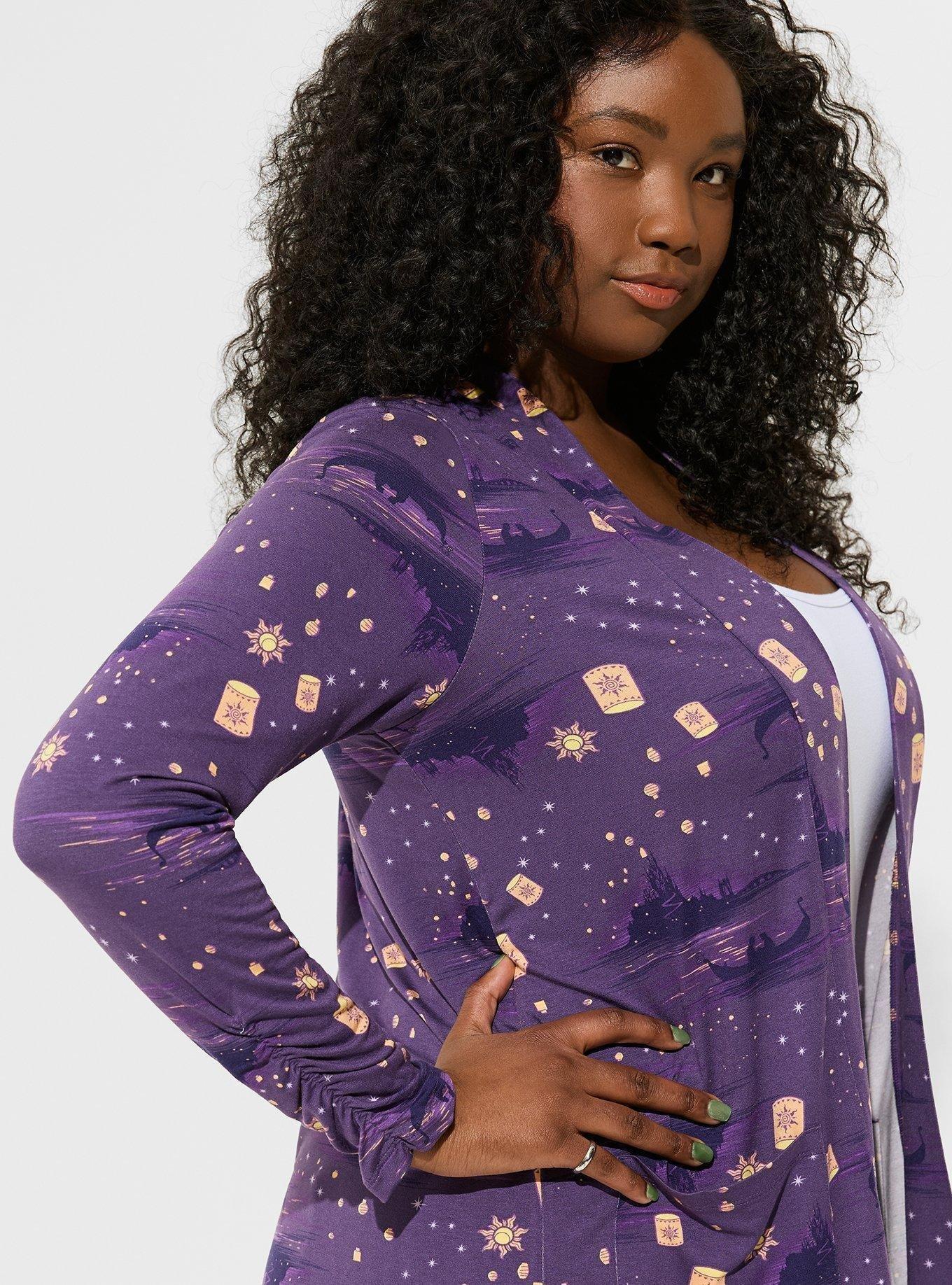 トップス ULTERIOR HARD TWISTED COTTON CARDIGAN Plus Size - Disney Tangled Super Soft Ruched Open Cardigan - Torrid