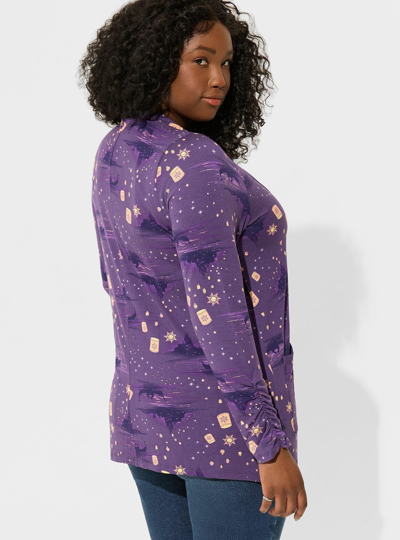 Disney Tangled Super Soft Ruched Open Cardigan, MULTI PRINT, alternate