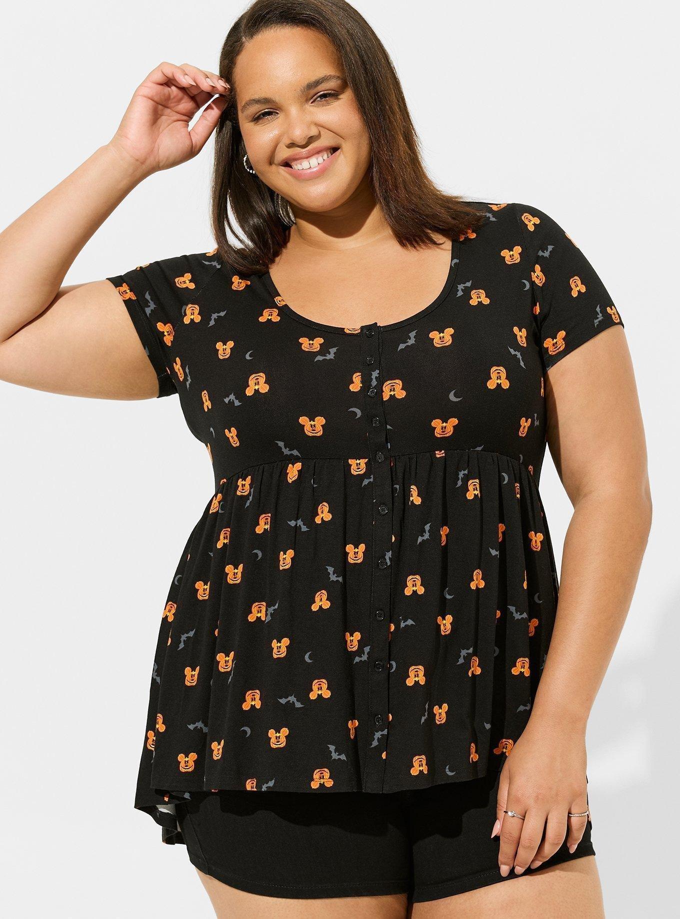 Plus Size Disney Mickey Pumpkin Hi Low Babydoll Tunic Torrid