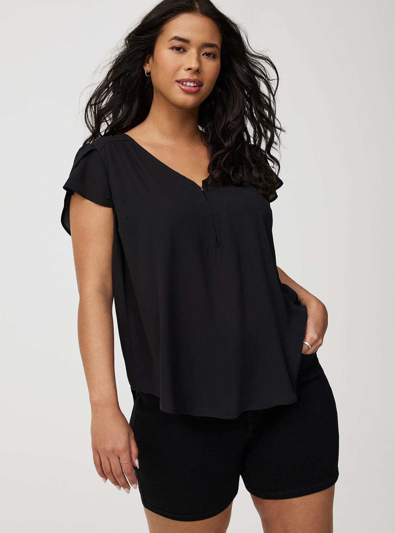 Harper Georgette Hookeye Tulip Sleeve Blouse