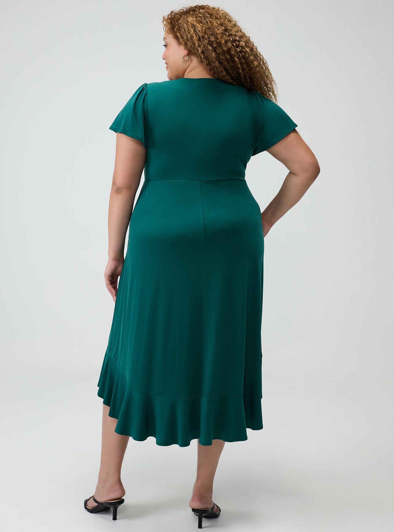 Surplice Midi Dress, BOTANICAL GARDEN, alternate