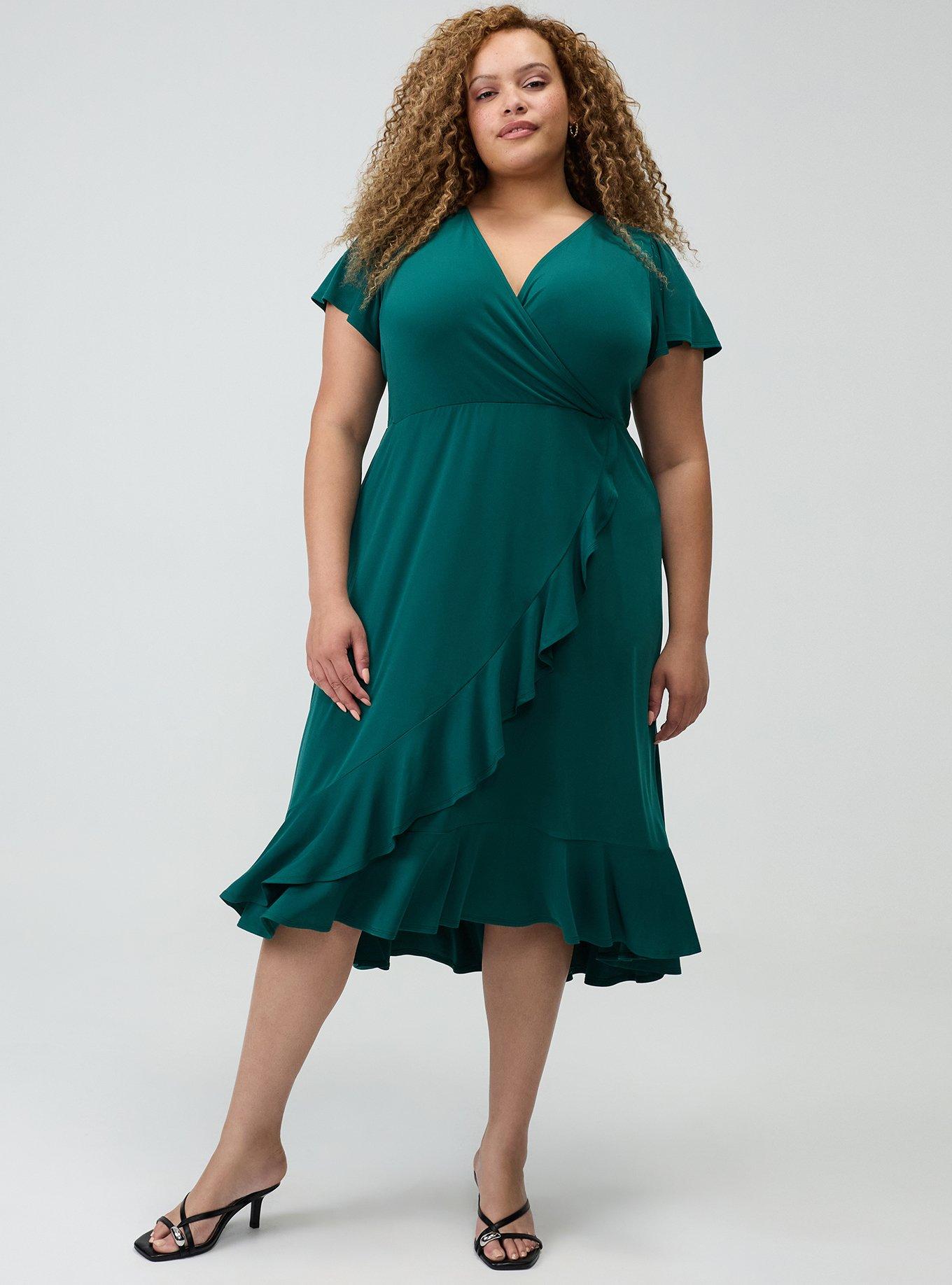 Surplice Midi Dress, BOTANICAL GARDEN, hi-res