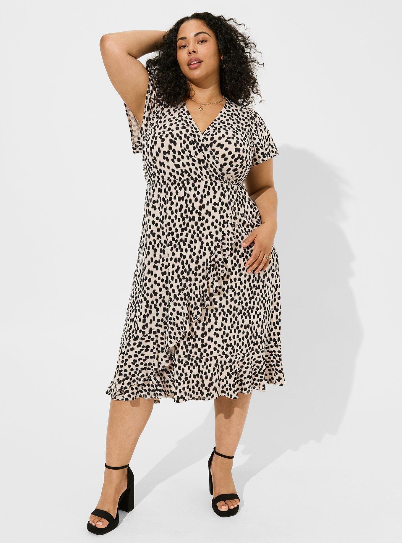 Plus Size - Midi Studio Knit Surplice Wrap Dress - Torrid