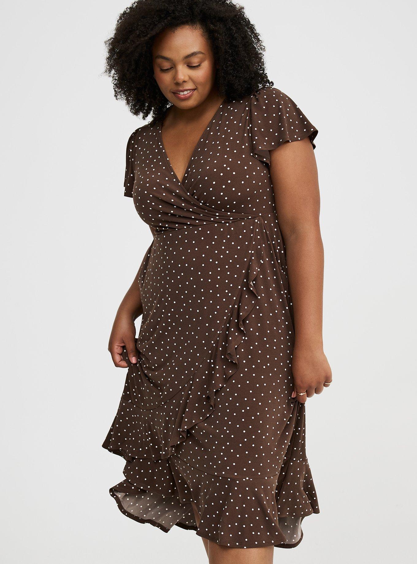 Midi Surplice Tiered Dress