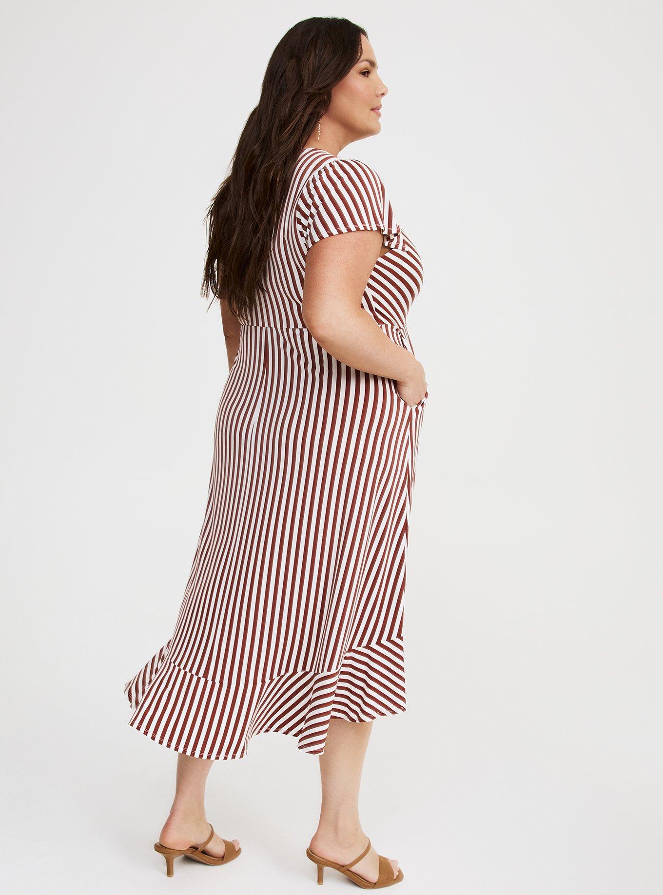 Midi Surplice Tiered Dress