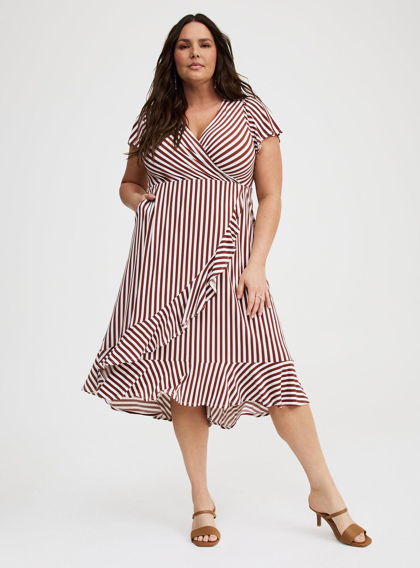 Midi Surplice Tiered Dress
