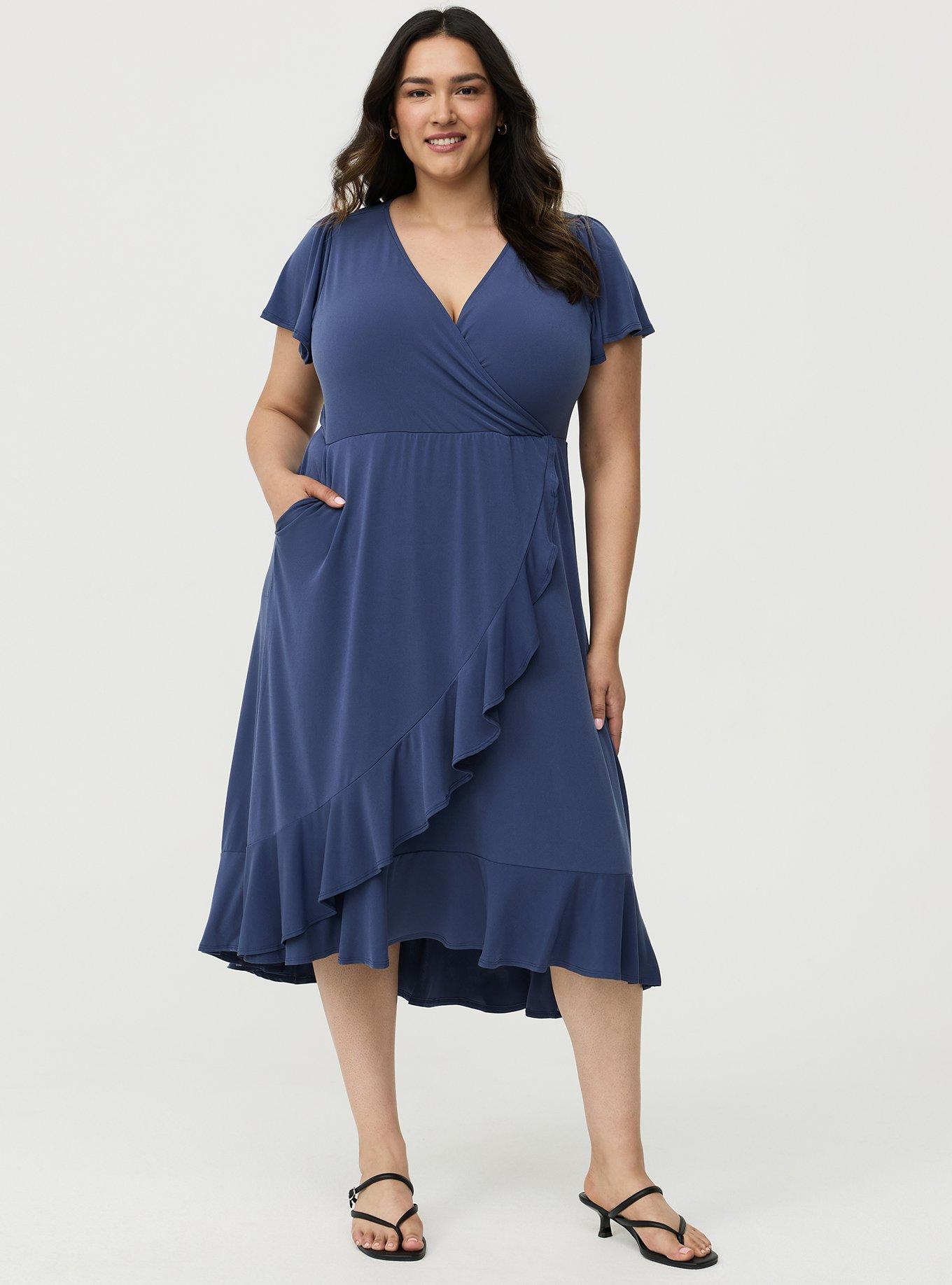 Surplice Midi Dress, OCEANA, alternate