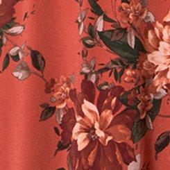 Surplice Midi Dress, CELEBRATION FLORAL ORANGE, swatch