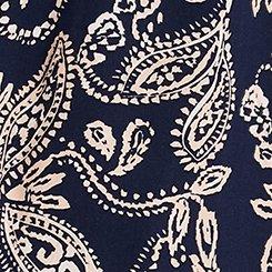 Washable Challis Off-Shoulder Tea Dress, PAISLEY SWING PEACOAT, swatch