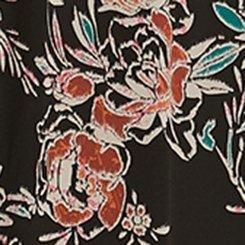 Plus Size Maxi Chiffon Shirred Bodice A-Line Dress, BENTA FLORAL DEEP DEPTHS, swatch