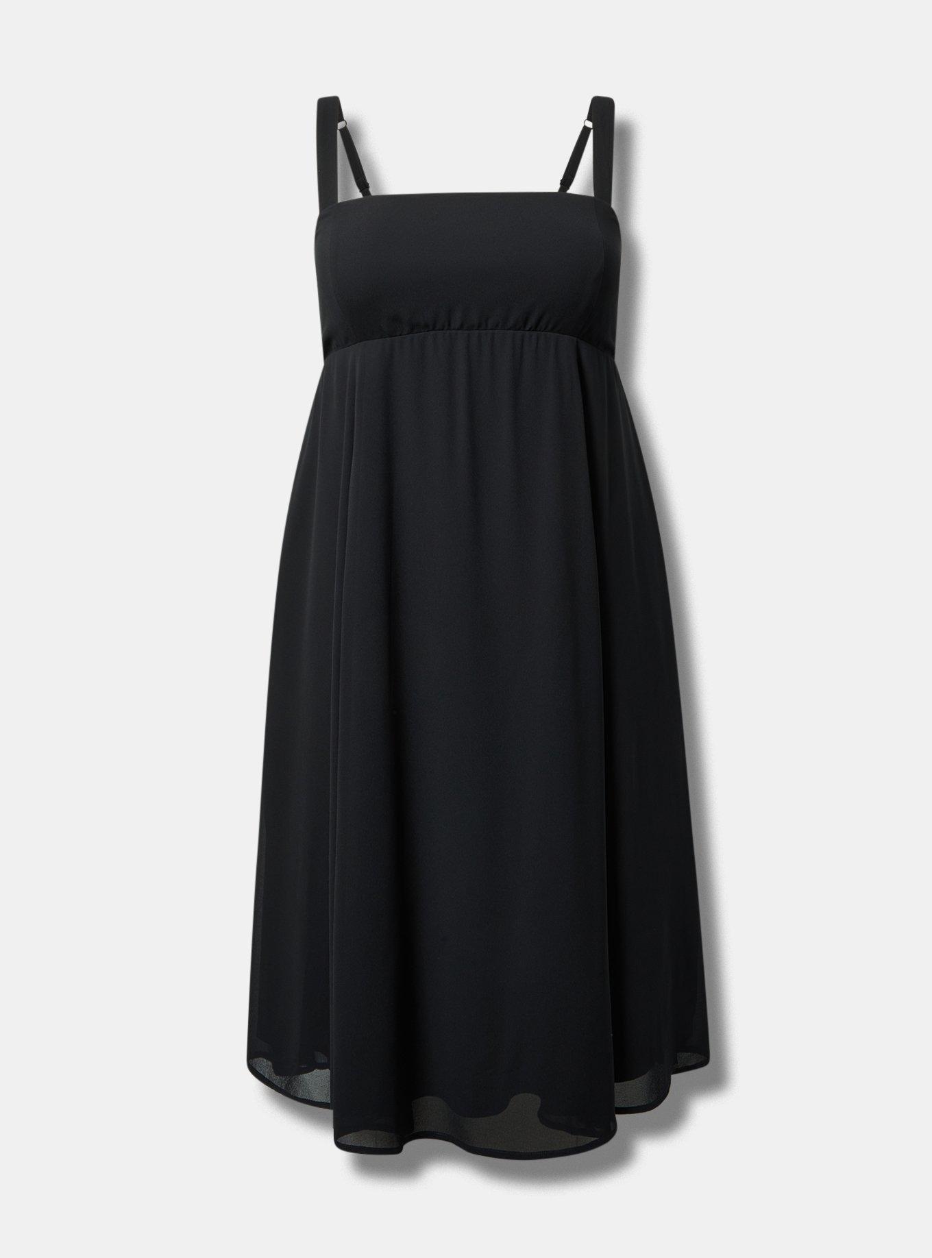 Plus - A-Line Empire Waist Lace & Chiffon Dress with Cascade Detail Skirt main image 1