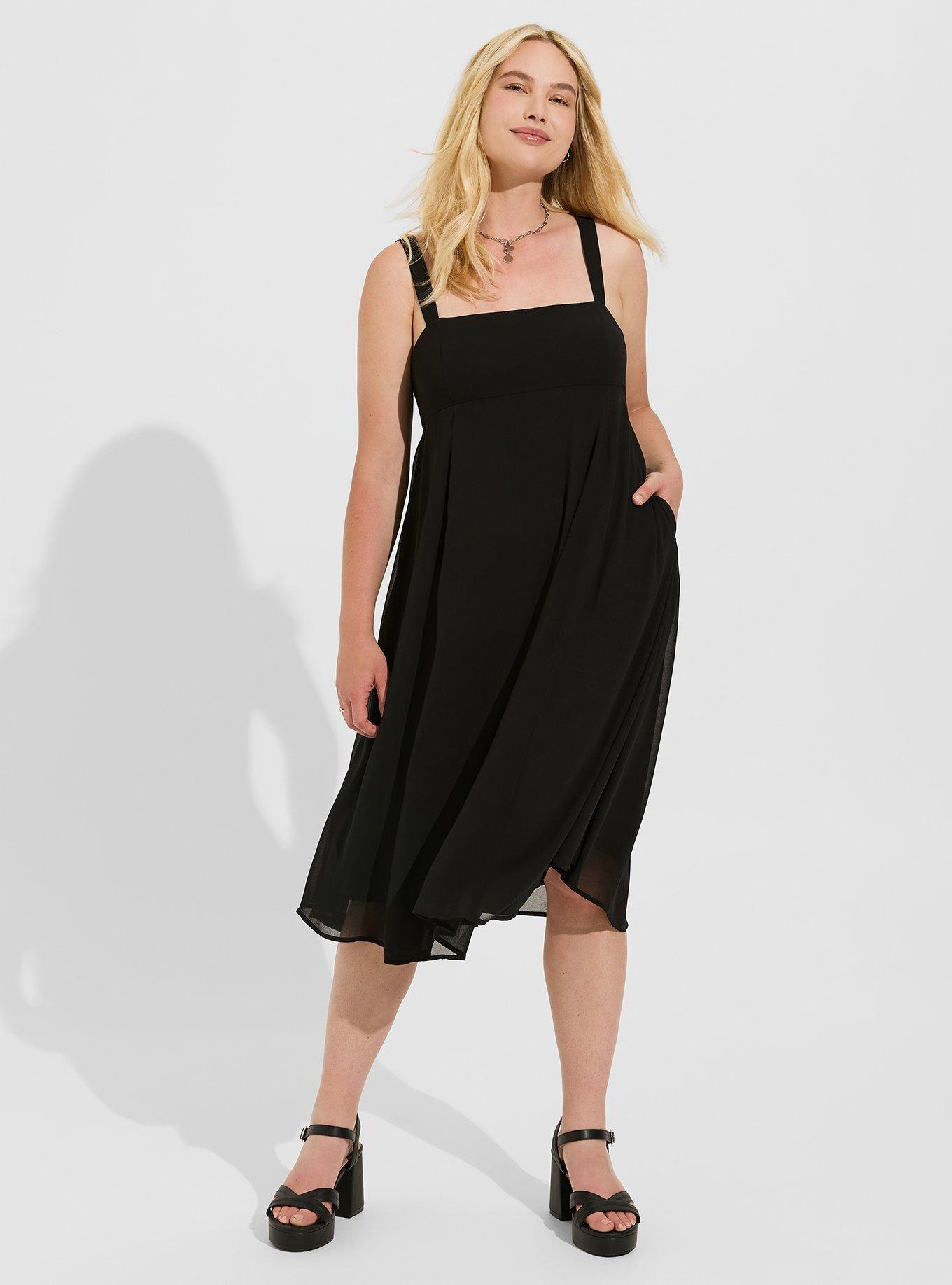 Midi Chiffon Empire Waist Dress