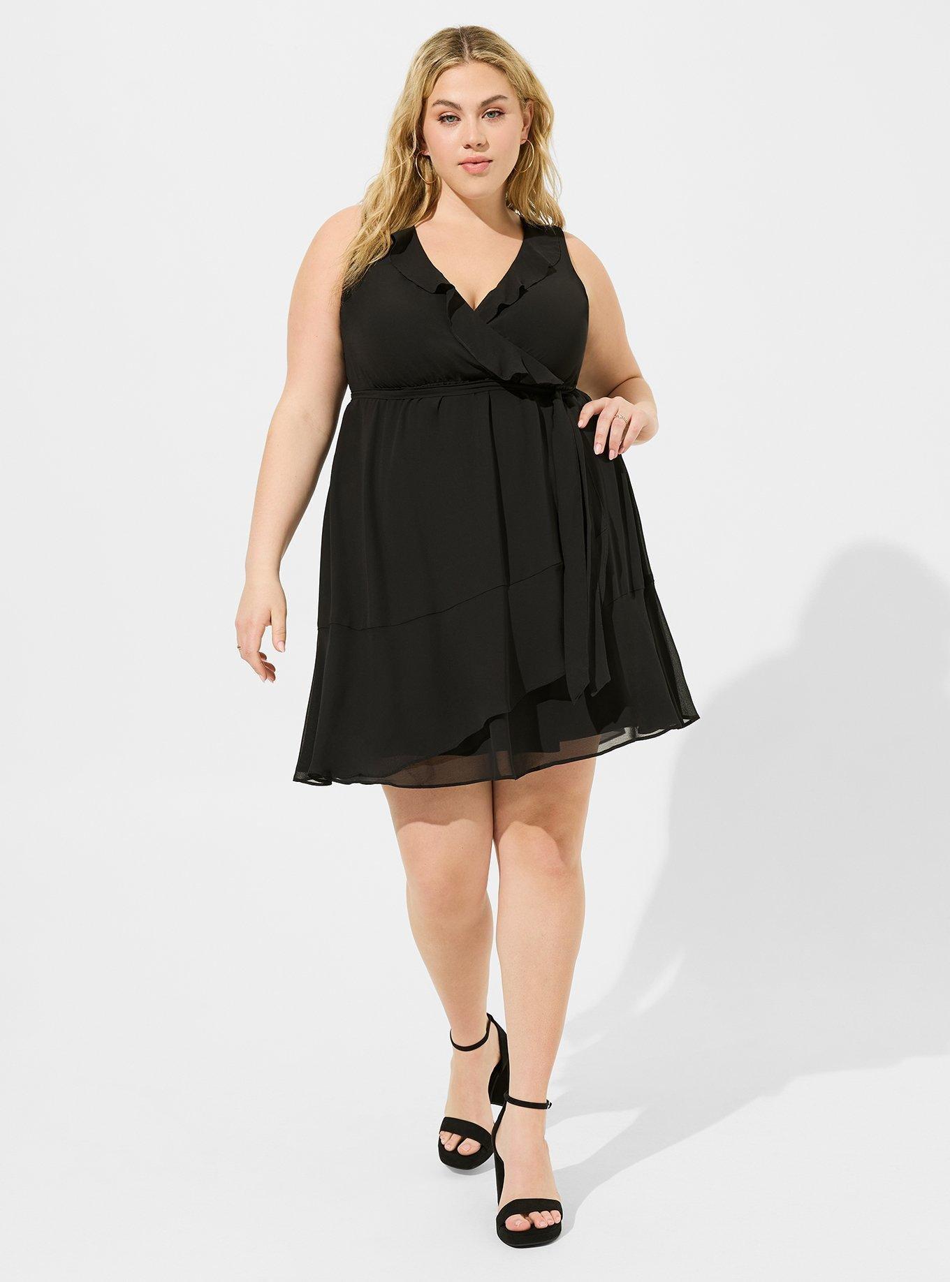 Mini Chiffon Ruffle Surplice Dress