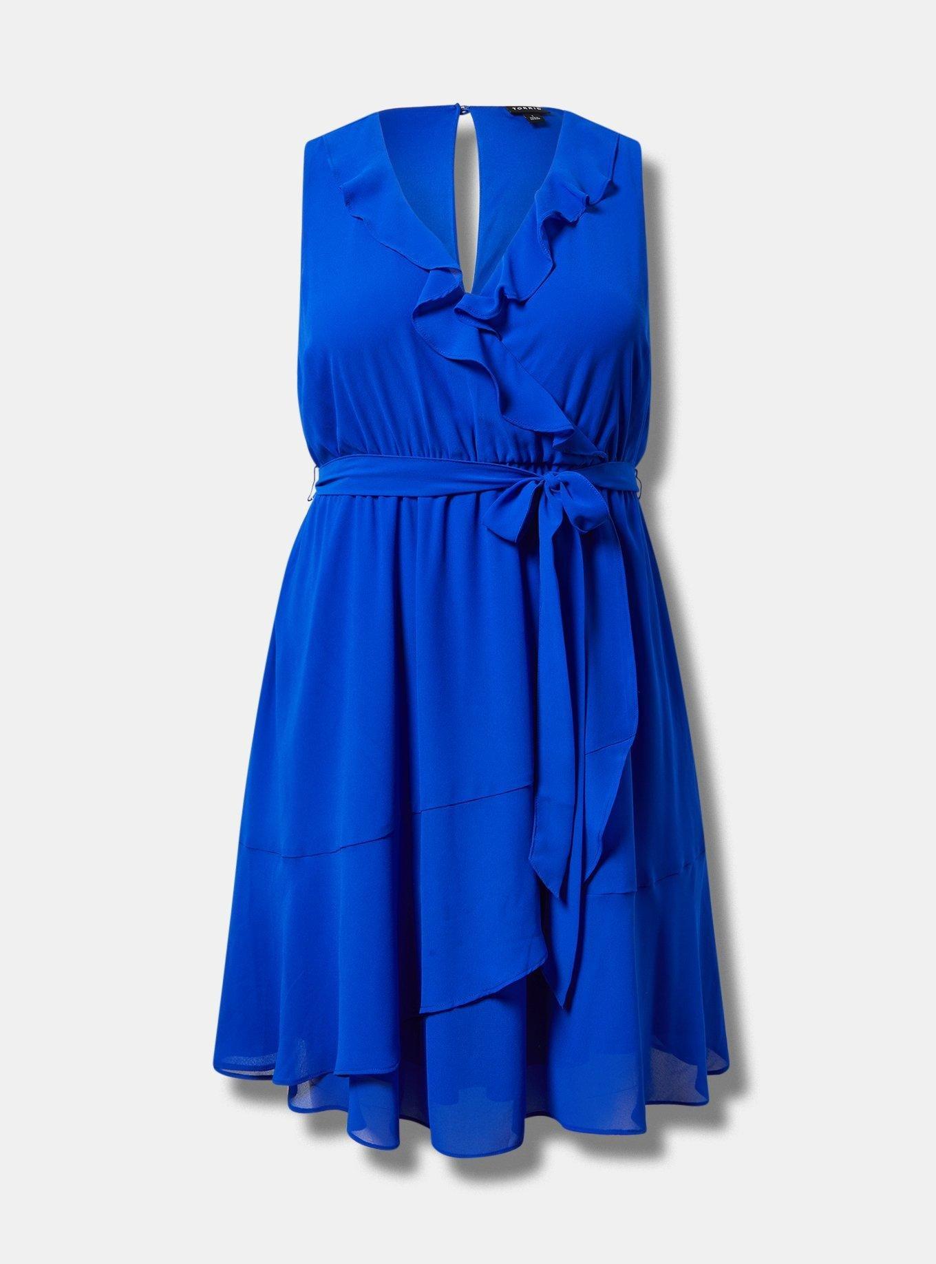 Mini Chiffon Ruffle Surplice Dress