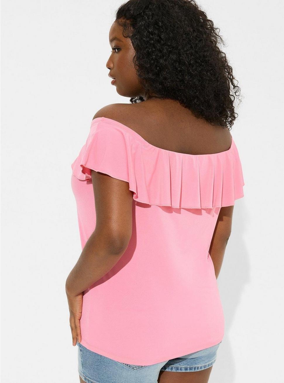 Plus Size - Studio Knit Off Shoulder Ruffle Rosette Top - Torrid Plus Size - Studio Knit Off Shoulder Ruffle Rosette Top - Torrid