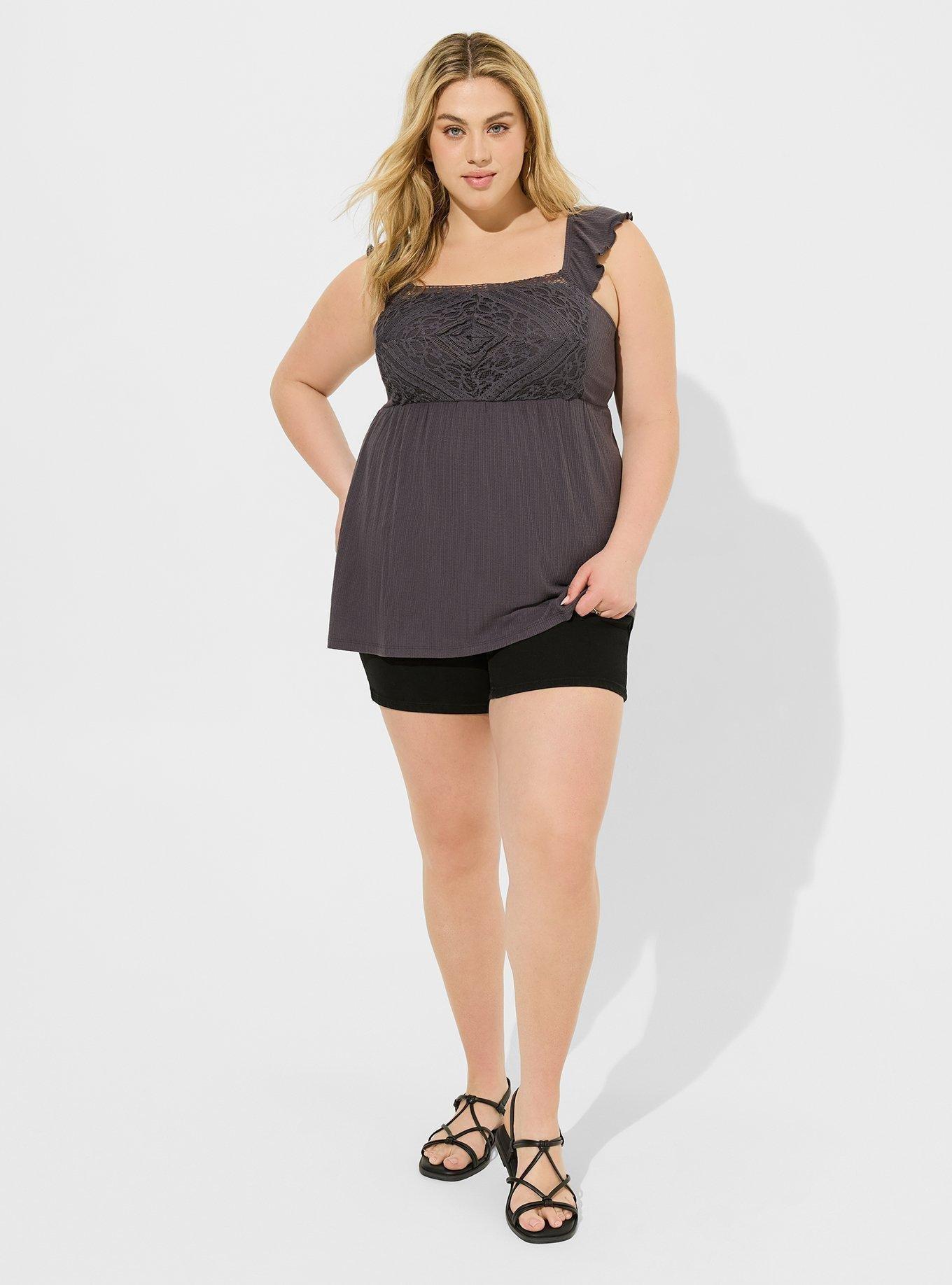 Textured Jersey Square Neck Flutter Sleeve Babydoll