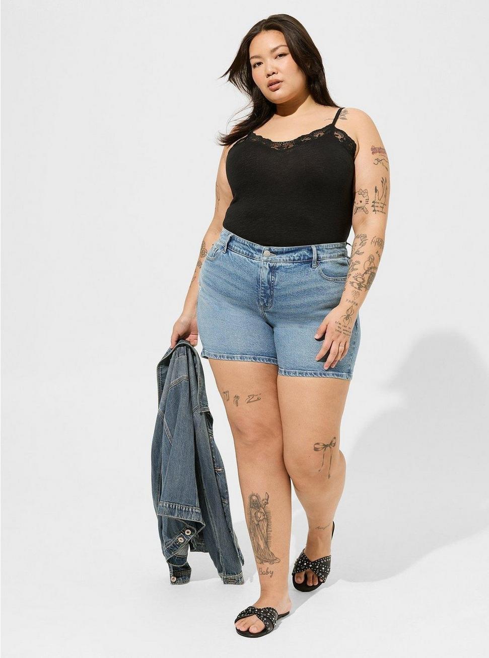 Plus Size - Vintage Slub V-Neck Lace Cami - Torrid Plus Size - Vintage Slub V-Neck Lace Cami - Torrid