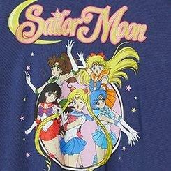 Sailor Moon Classic Fit Cotton Cold Shoulder Tee, PEACOAT, swatch