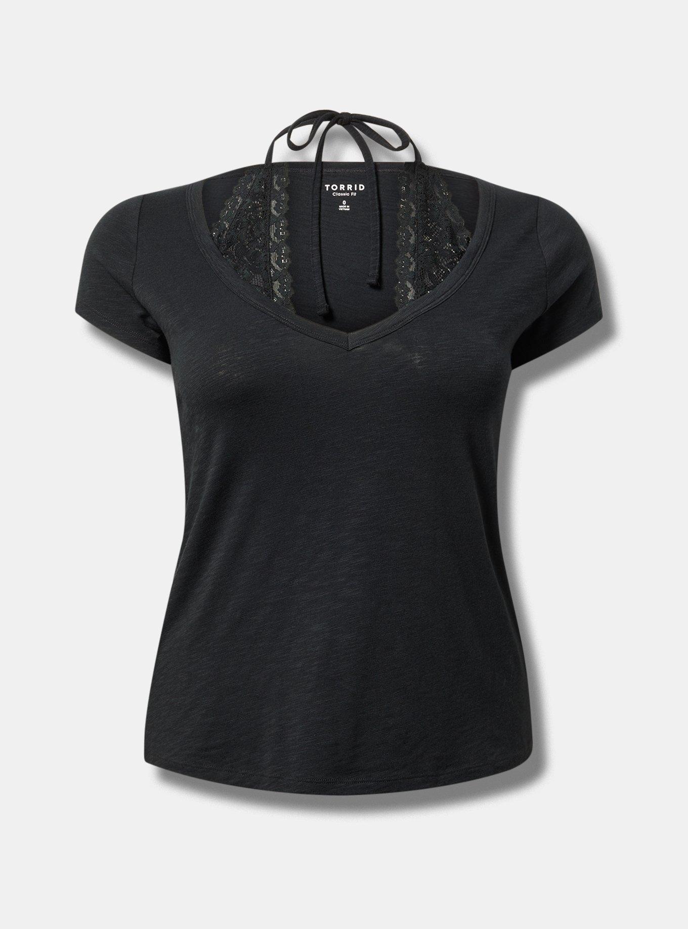 2-Fer Lace Halter-Neck Tee