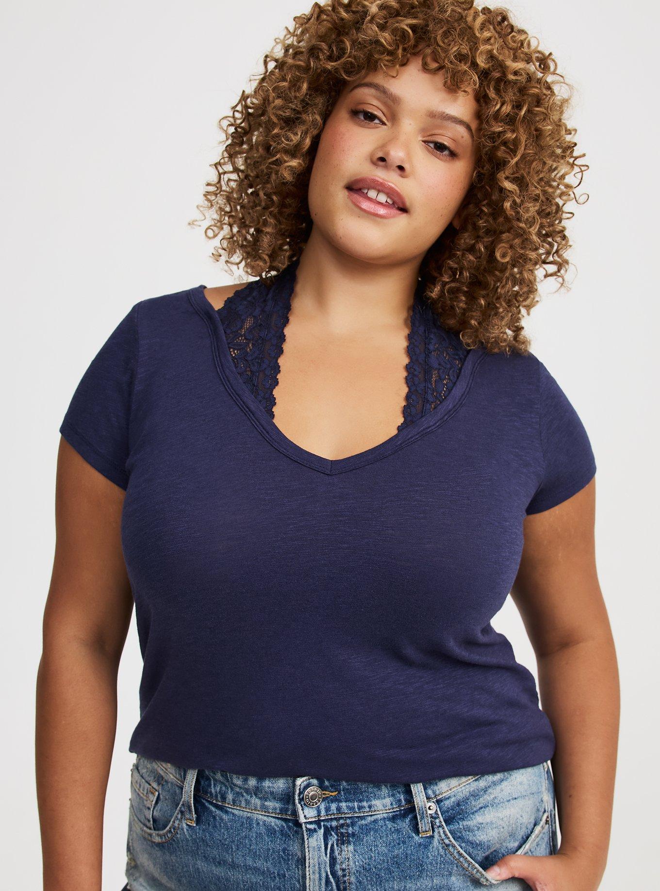 2-Fer Lace Halter-Neck Tee