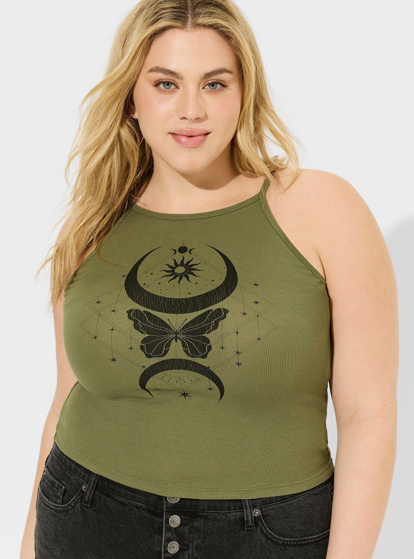 Celestial Fitted Rib High Neck Cropped Cami