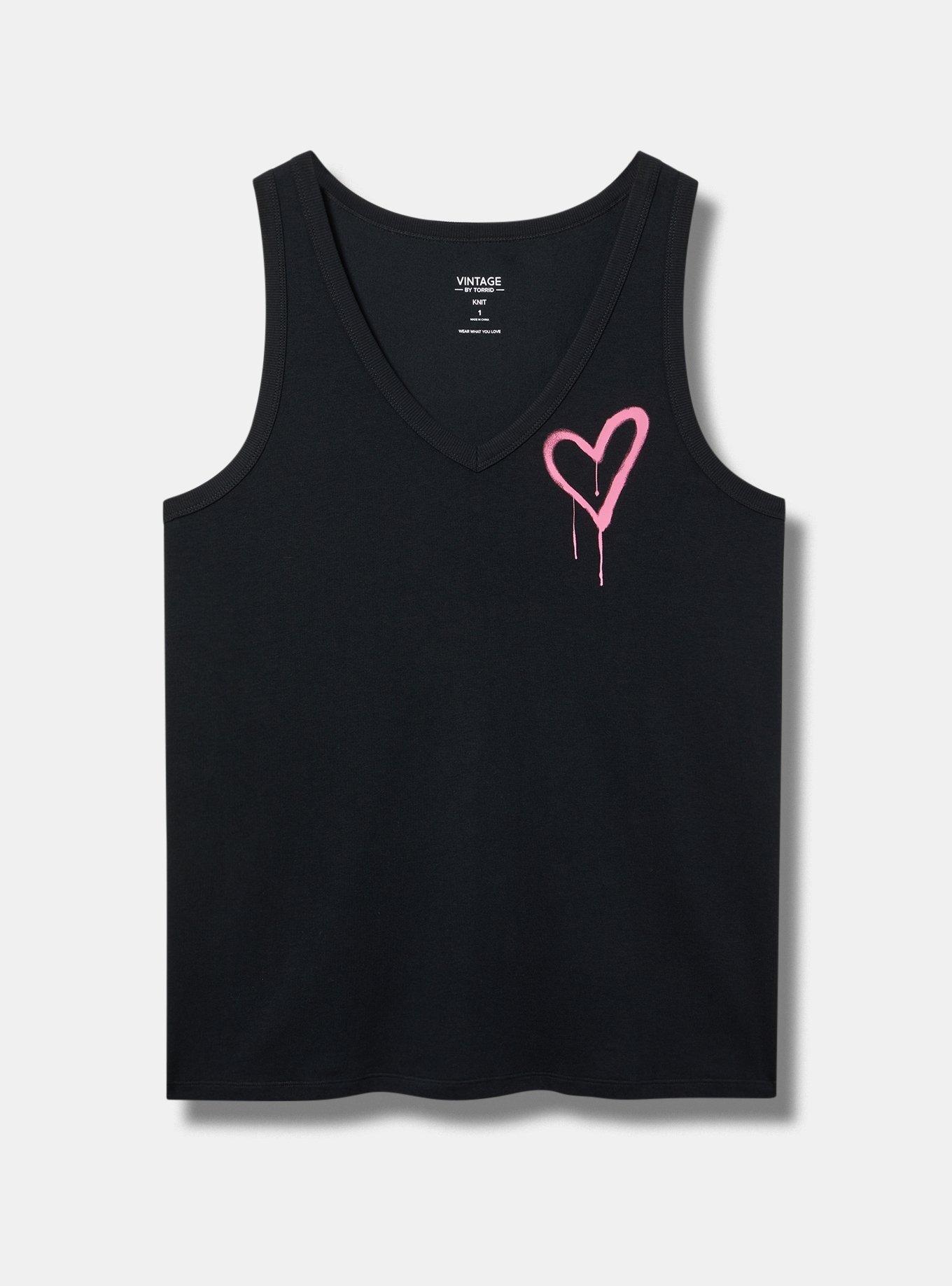 Heart Classic Fit Vintage Jersey V-Neck Tank