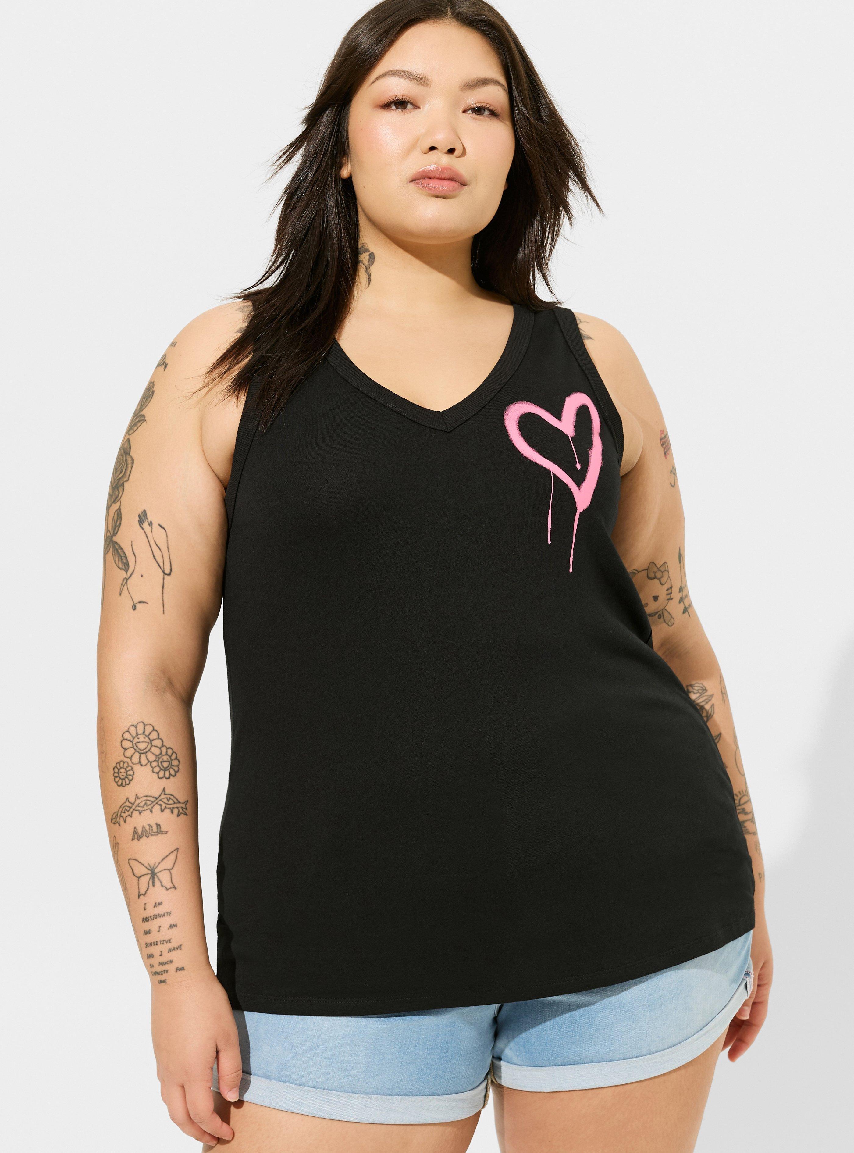 Heart Classic Fit Vintage Jersey V-Neck Tank