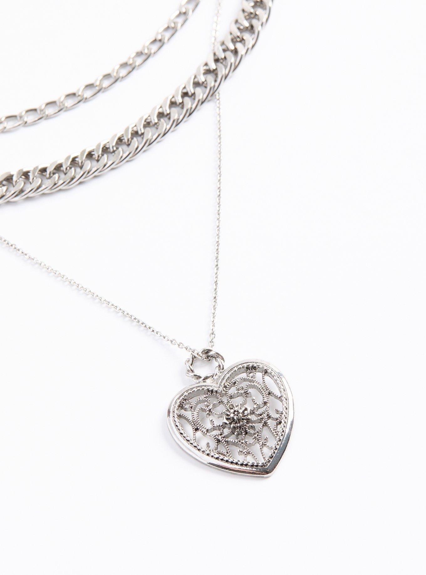 Heart Icon Layered Necklace , , alternate
