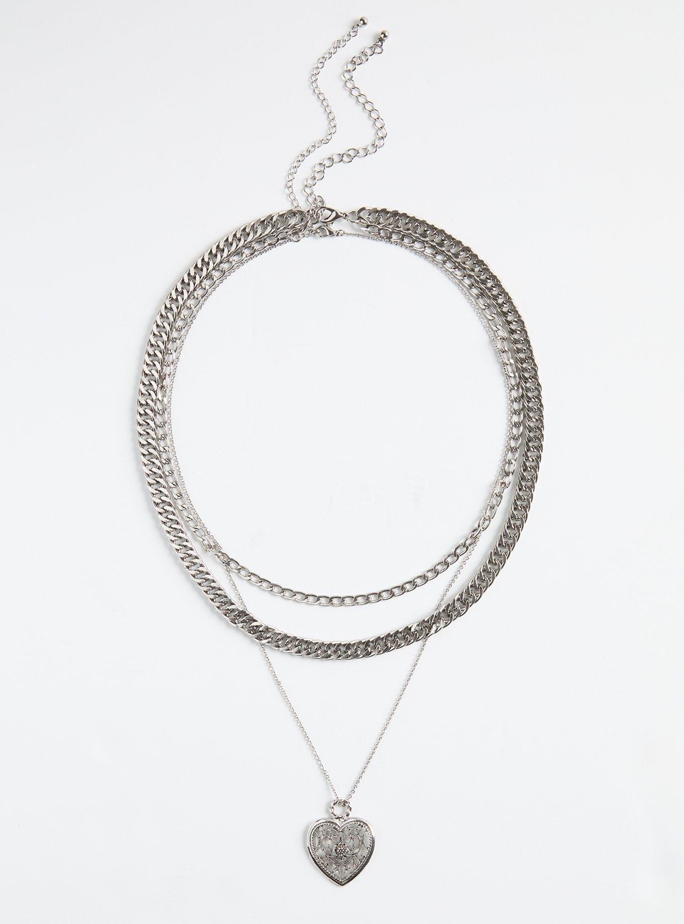 Heart Icon Layered Necklace , , hi-res