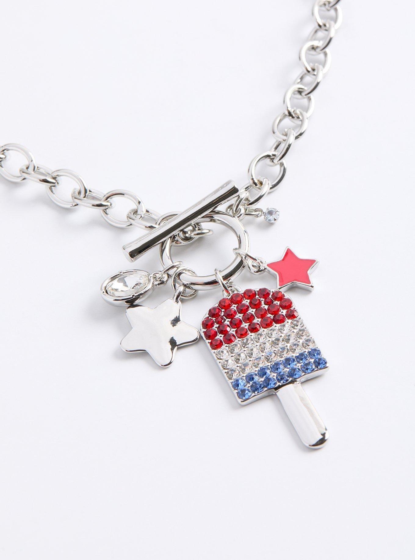 Americana Charms Link Toggle Necklace