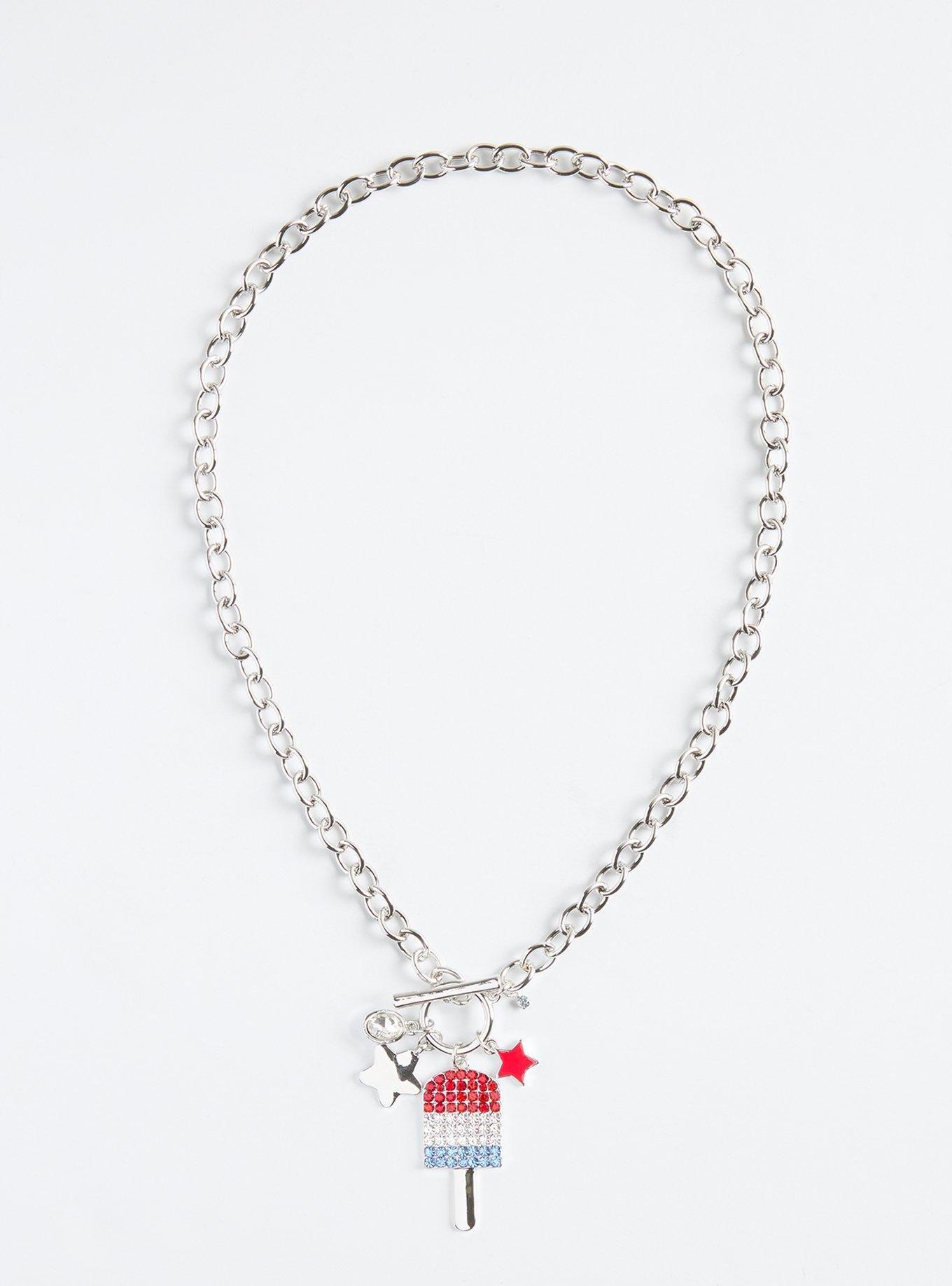 Americana Charms Link Toggle Necklace