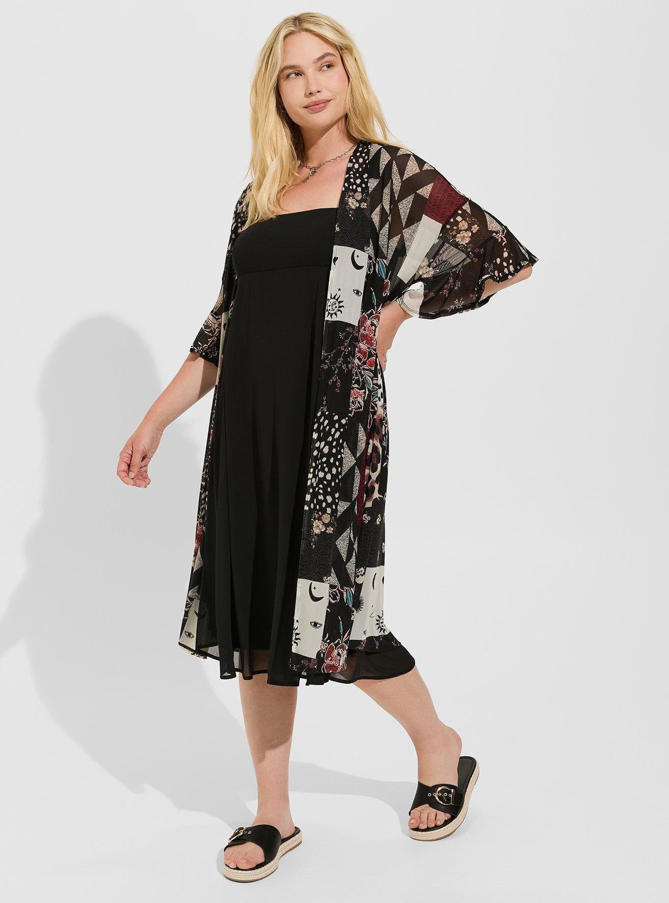 Plus Size - Mesh Ruffle Sleeve Kimono - Torrid