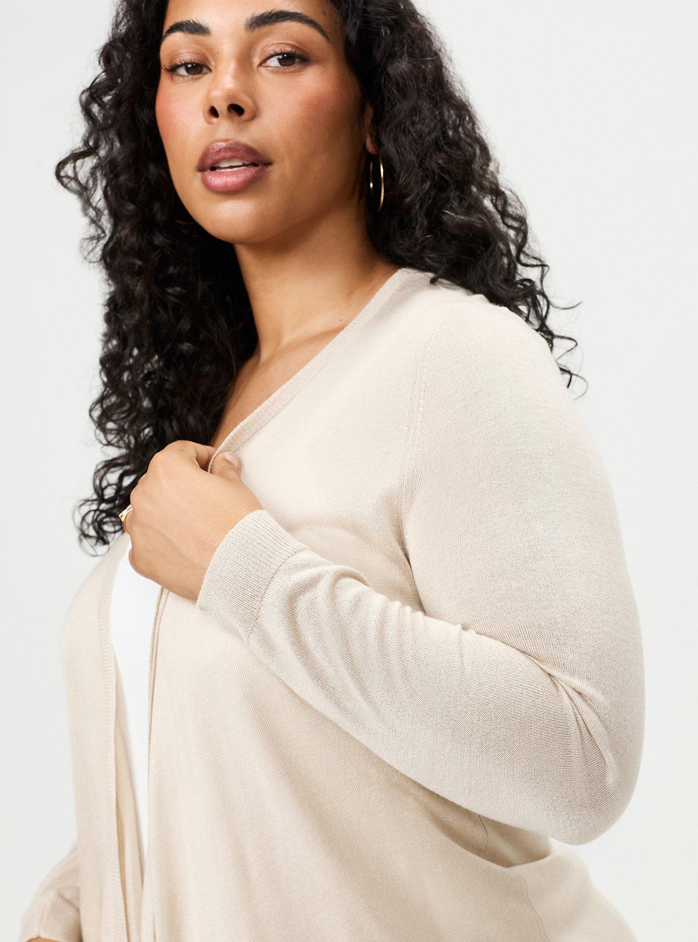 Tissue Weight Open Front Cardigan, CHATEAU GRAY, alternate