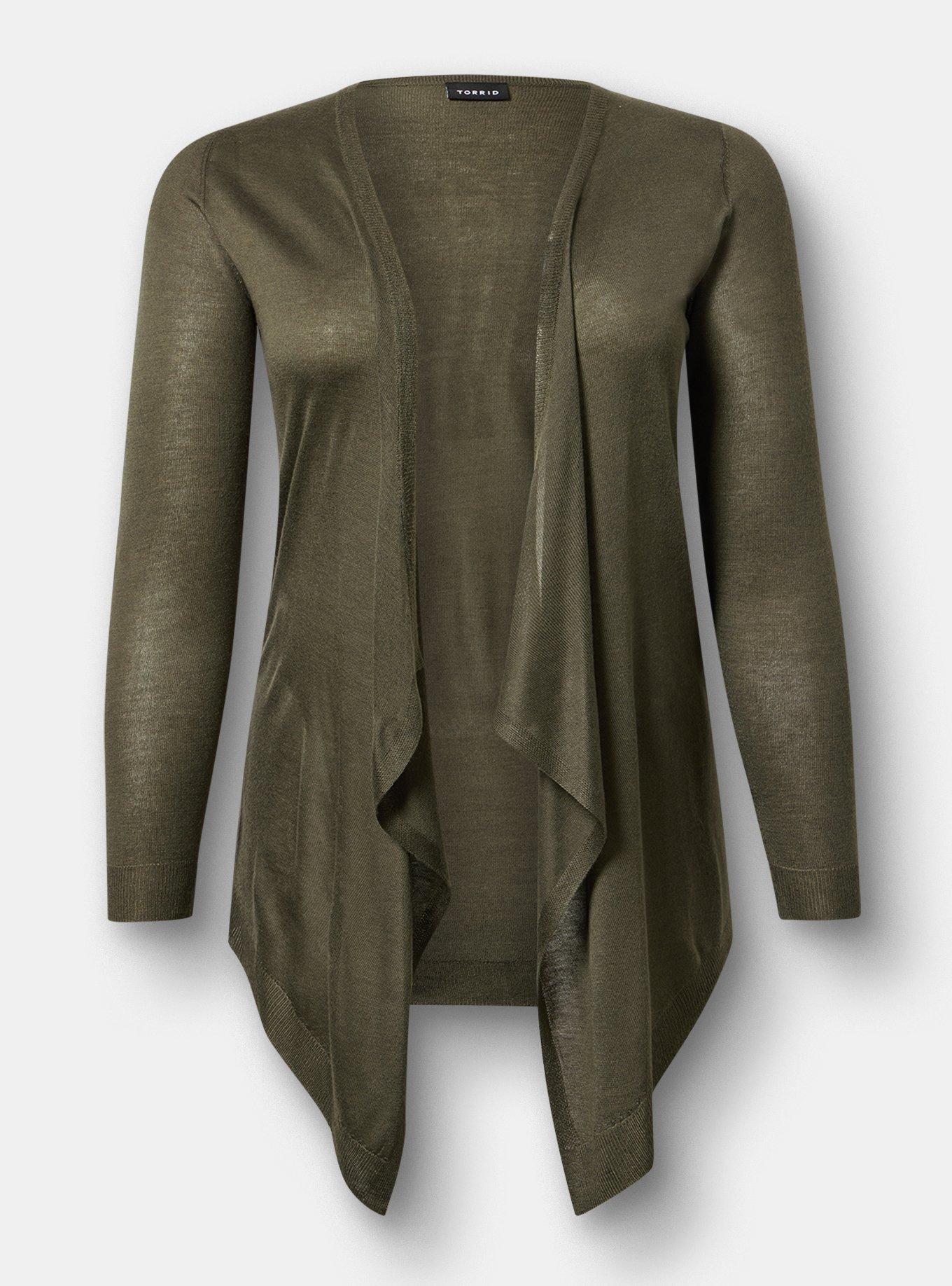 Tissue Weight Open Front Cardigan, DEEP DEPTHS, flat