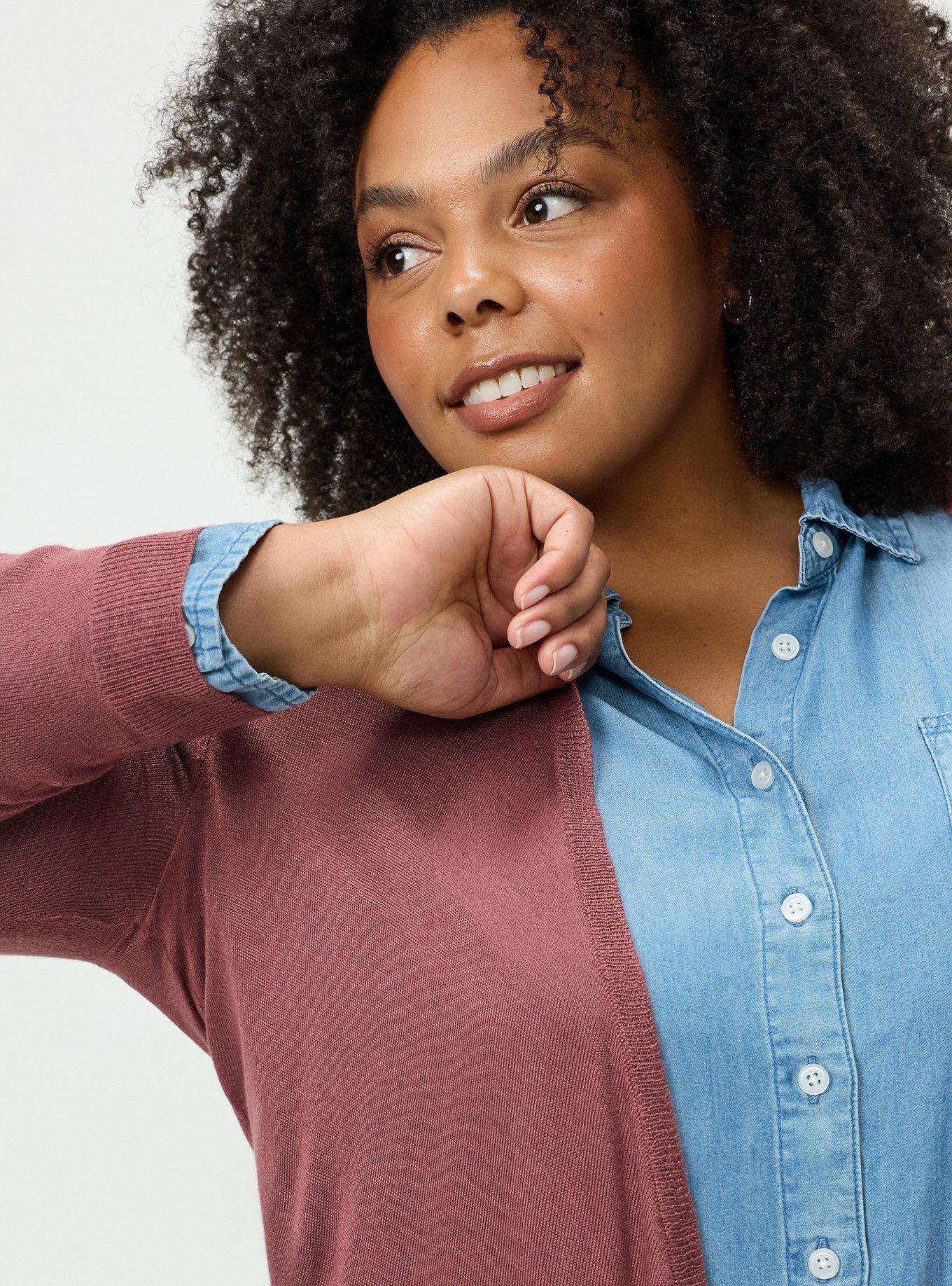Tissue Weight Open Front Cardigan, WILD GINGER, alternate