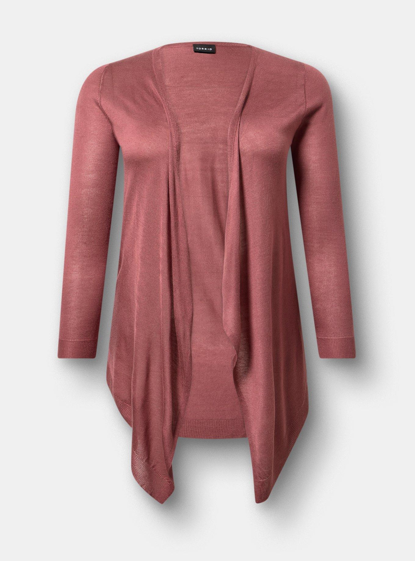 Tissue Weight Open Front Cardigan, WILD GINGER, flat