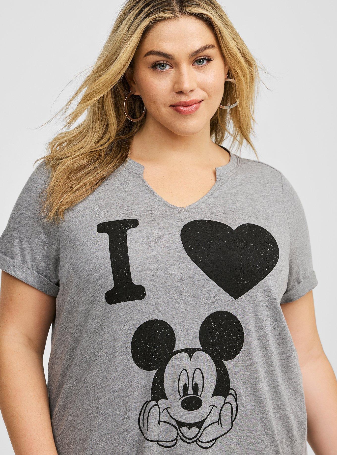 Disney Mickey Classic Fit Cotton Notch Neck Top