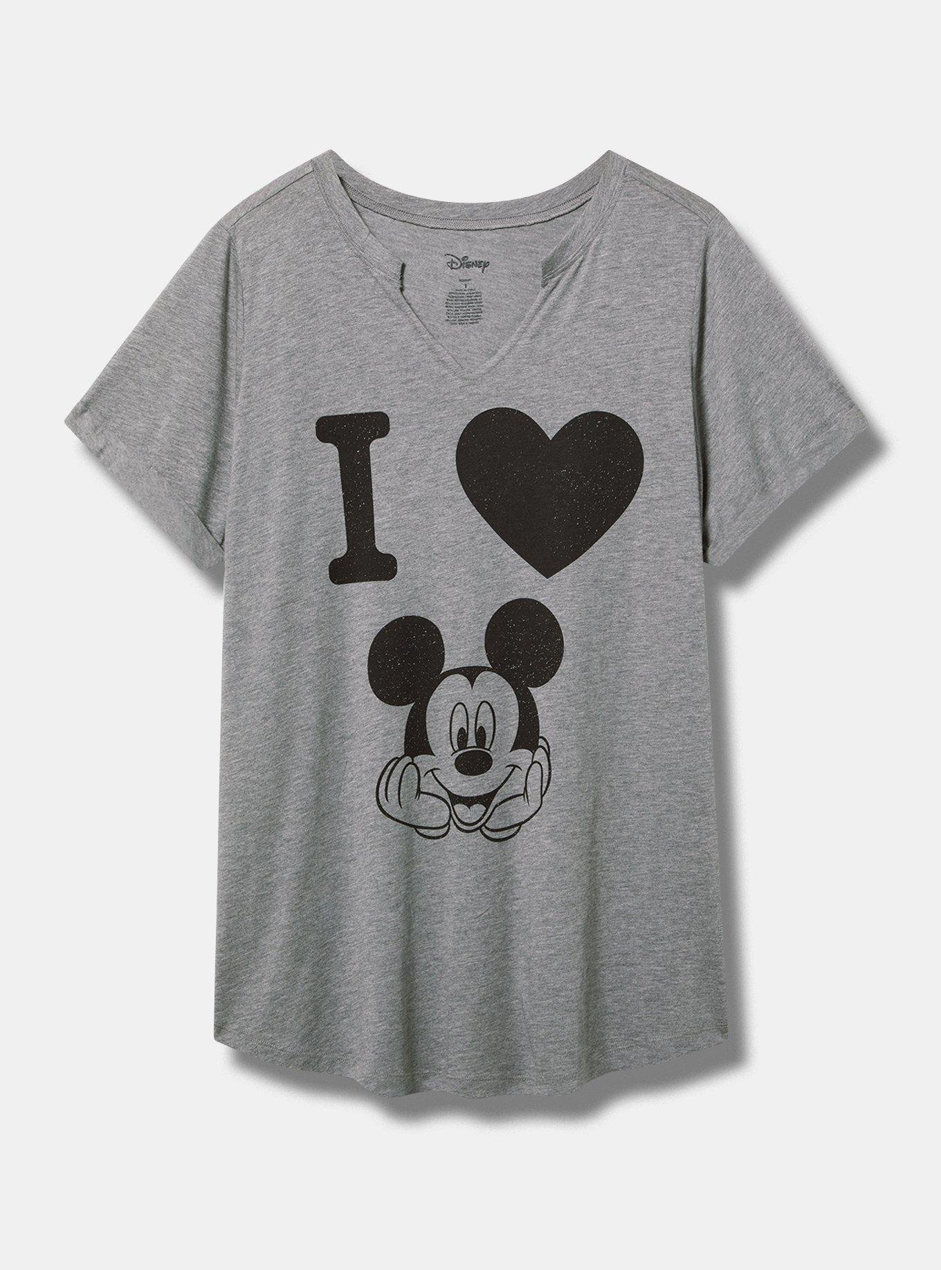 Plus Size - Disney Mickey Classic Fit Cotton Notch Neck Top - Torrid