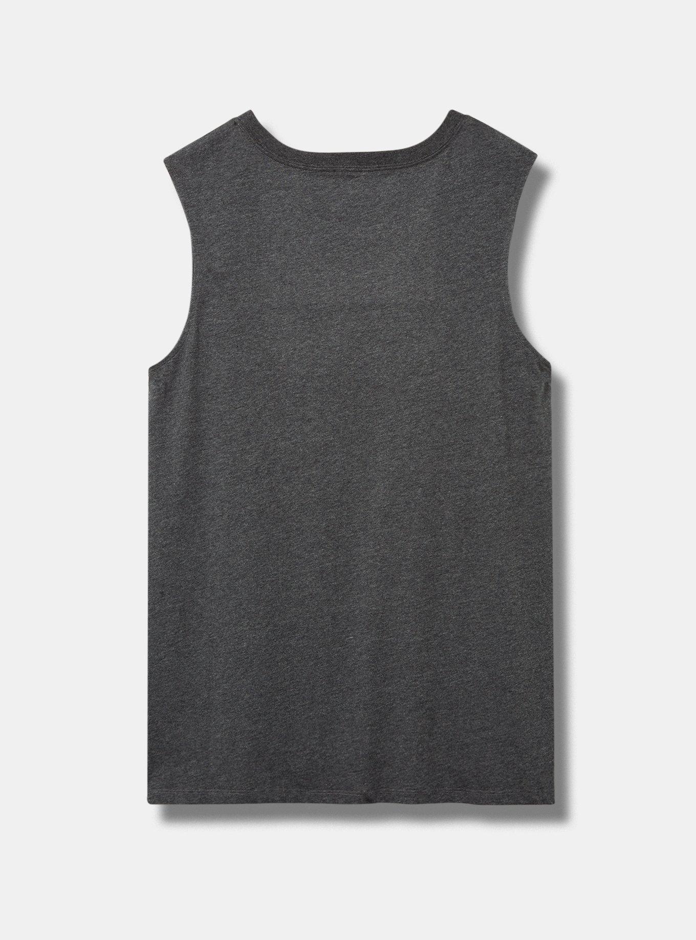 Jack Daniels Honey Relax Fit Cotton Crew Tank, CHARCOAL HEATHER GREY, alternate