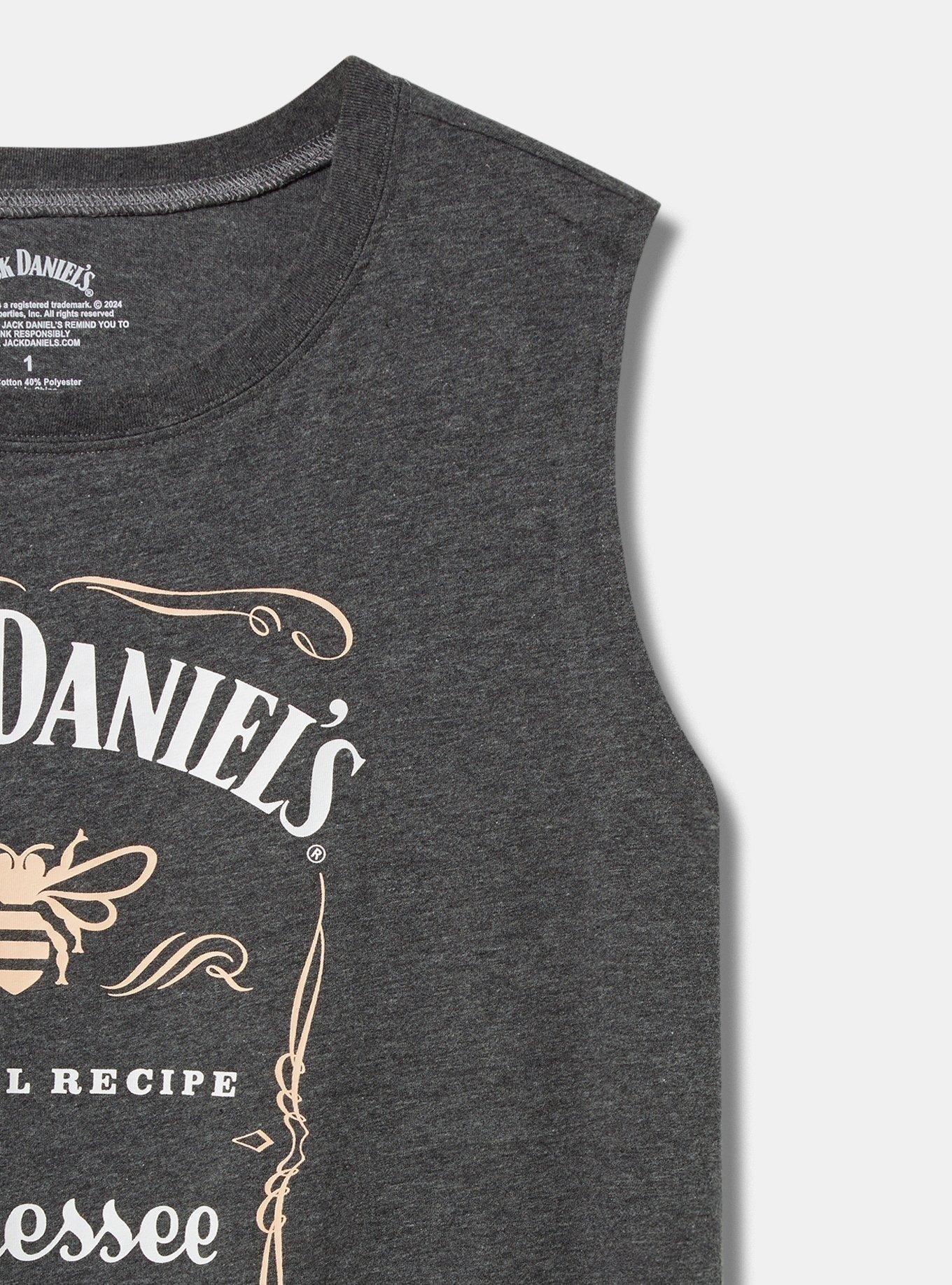 Jack Daniels Honey Relax Fit Cotton Crew Tank, CHARCOAL HEATHER GREY, alternate