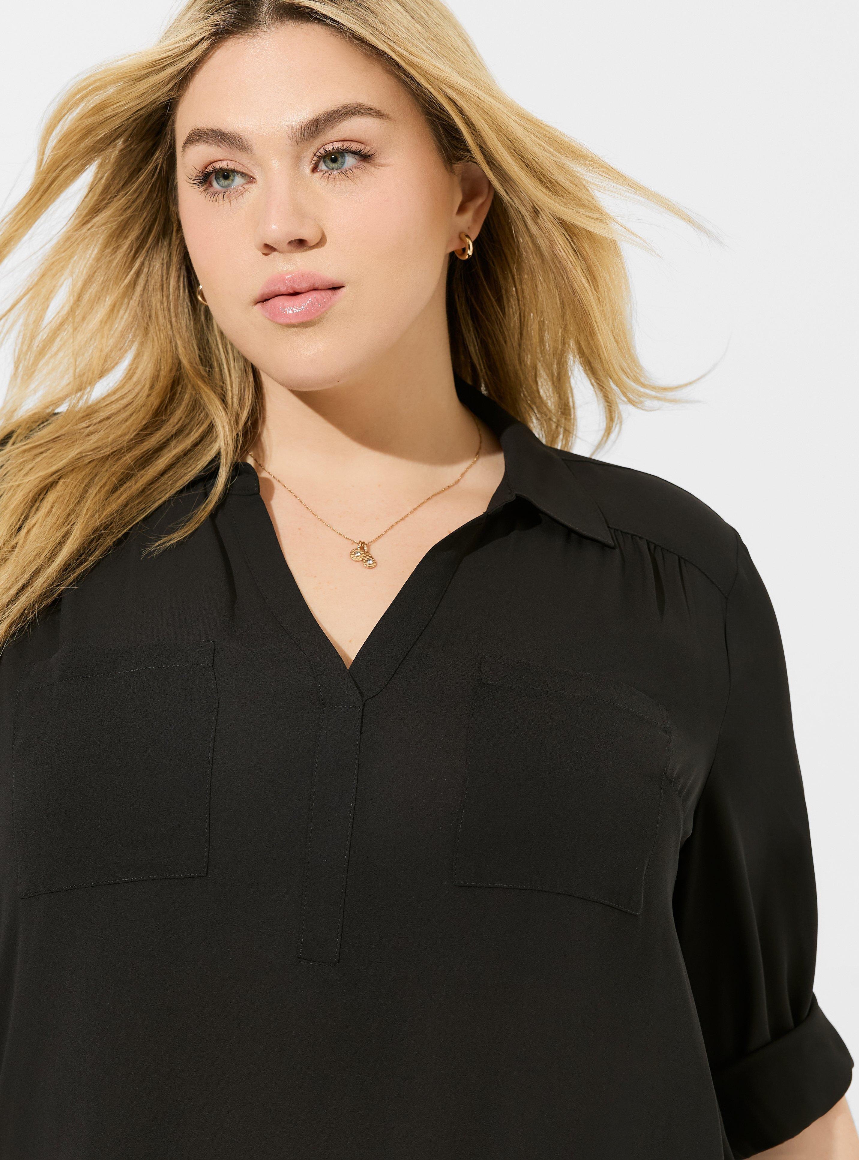 Harper Georgette Collared 3/4 Sleeve Blouse