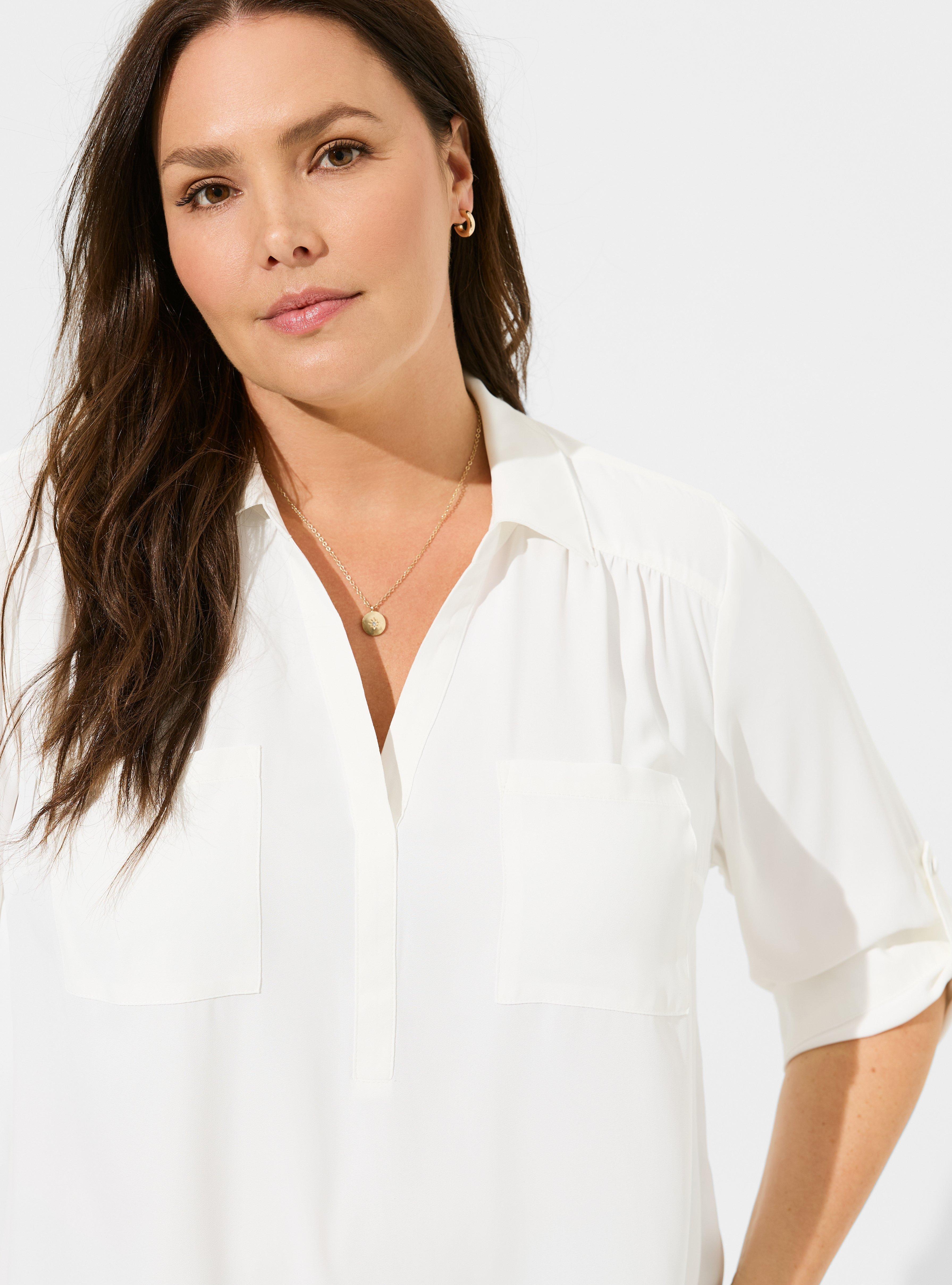 Harper Georgette Collared 3/4 Sleeve Blouse