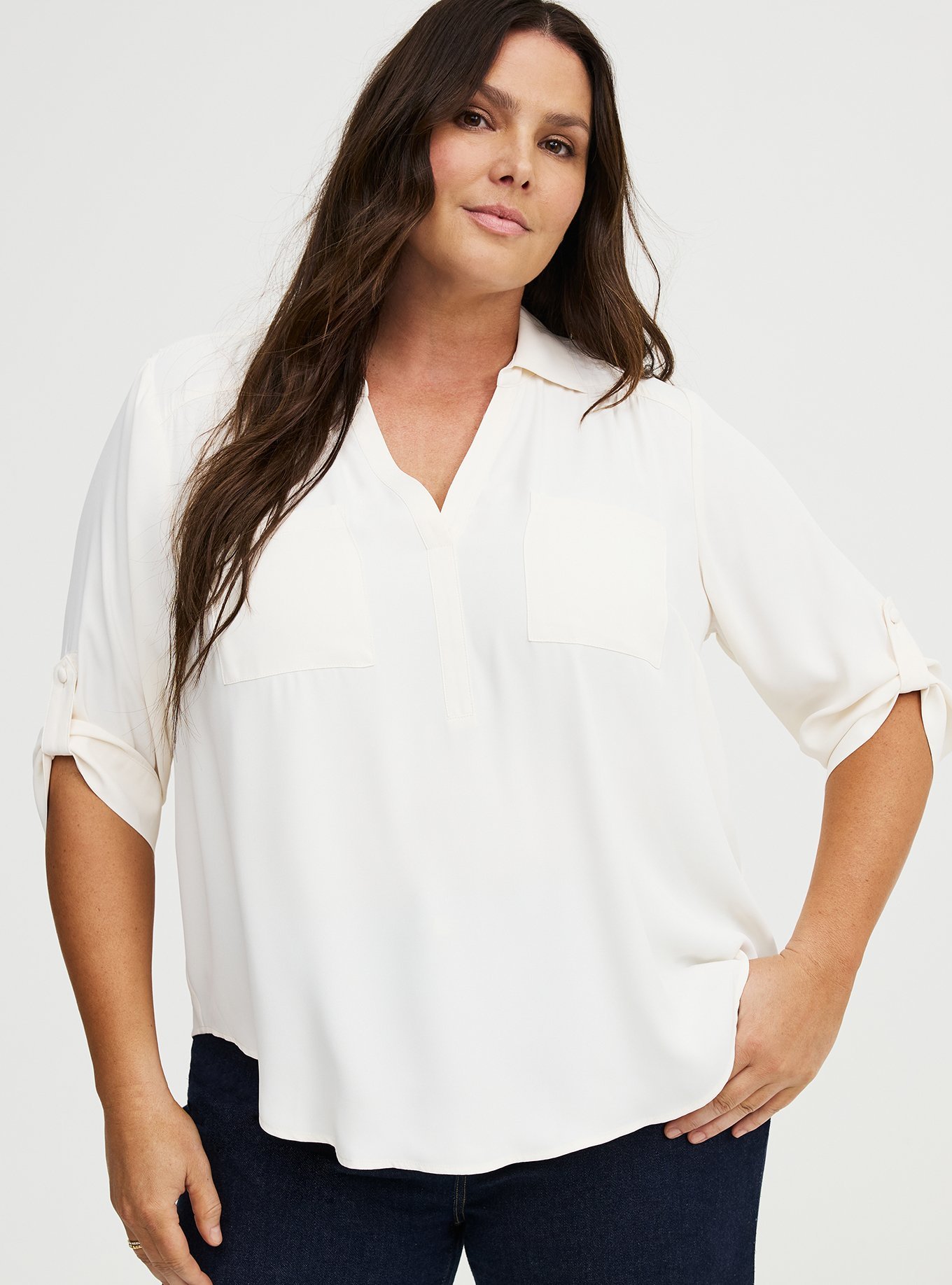 Plus Size - Harper Georgette Pullover 3/4 Sleeve Blouse - Torrid